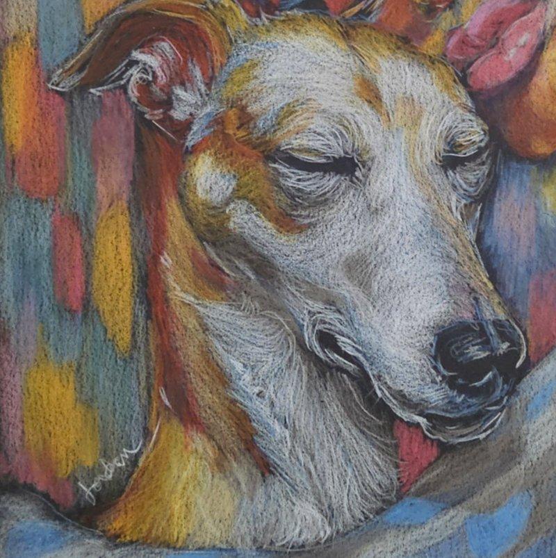 ARTE: Acuarela original firmada Mujer afroamericana con galgo Otro en venta