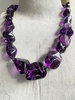 African Amethyst Quartz Beaded high Jewelry Necklace Gem Quality