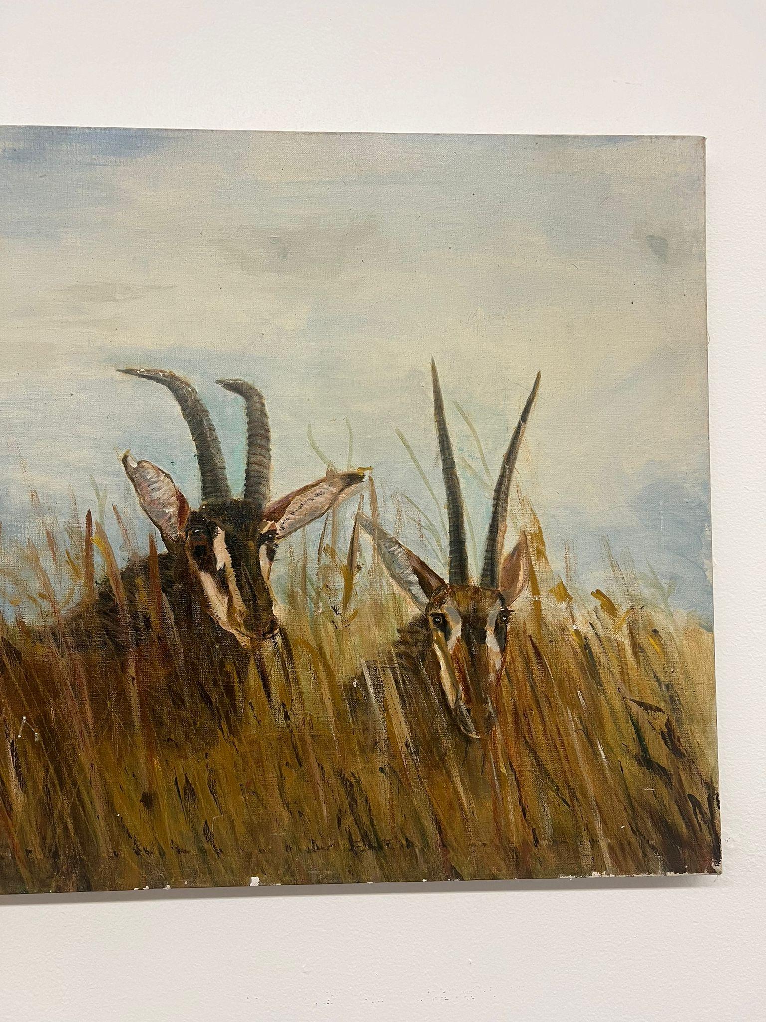 Antelope, Leinwandgemälde im modernen Stil der Mitte des Jahrhunderts im Angebot 5