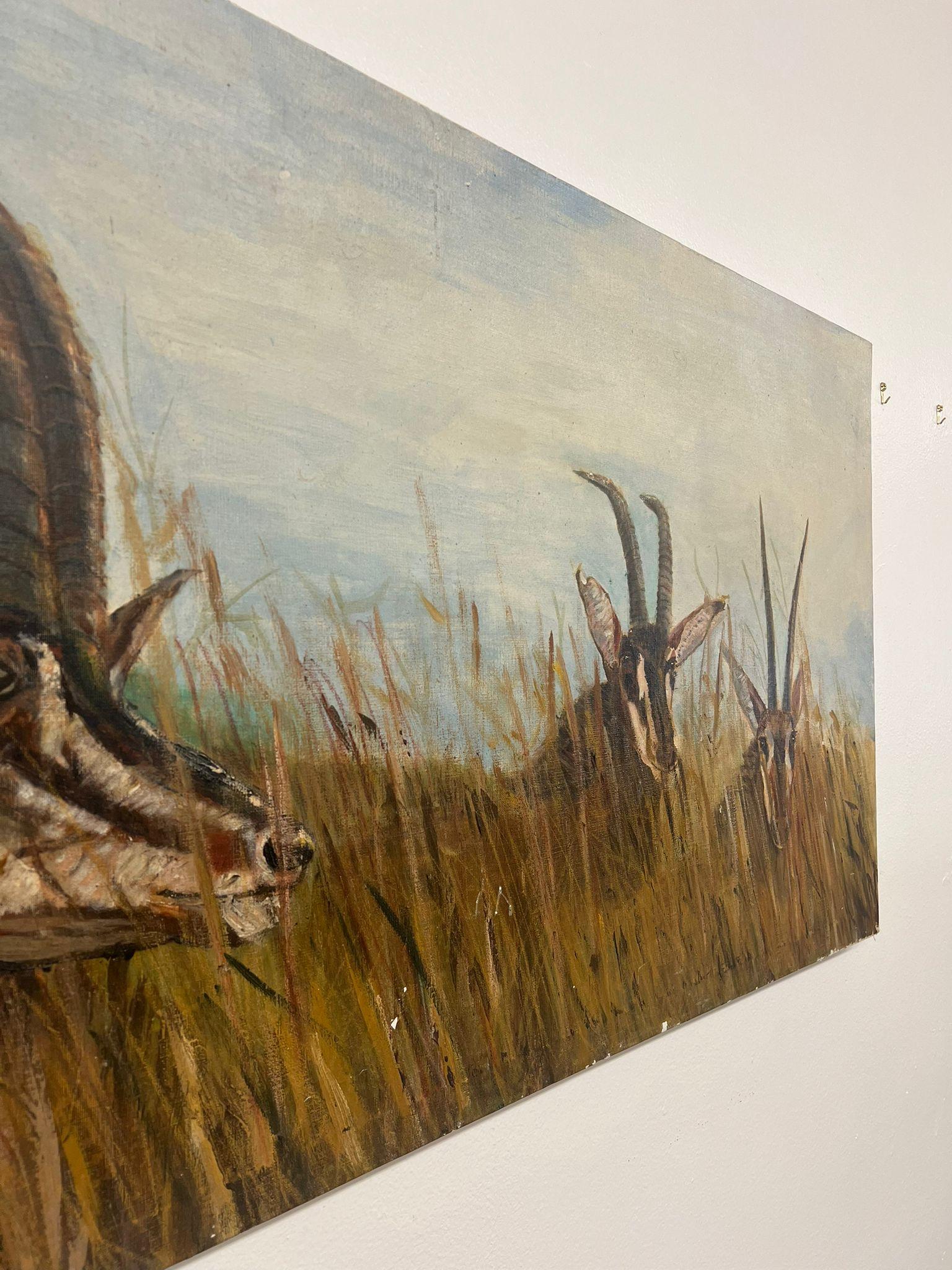 Antelope, Leinwandgemälde im modernen Stil der Mitte des Jahrhunderts im Angebot 1