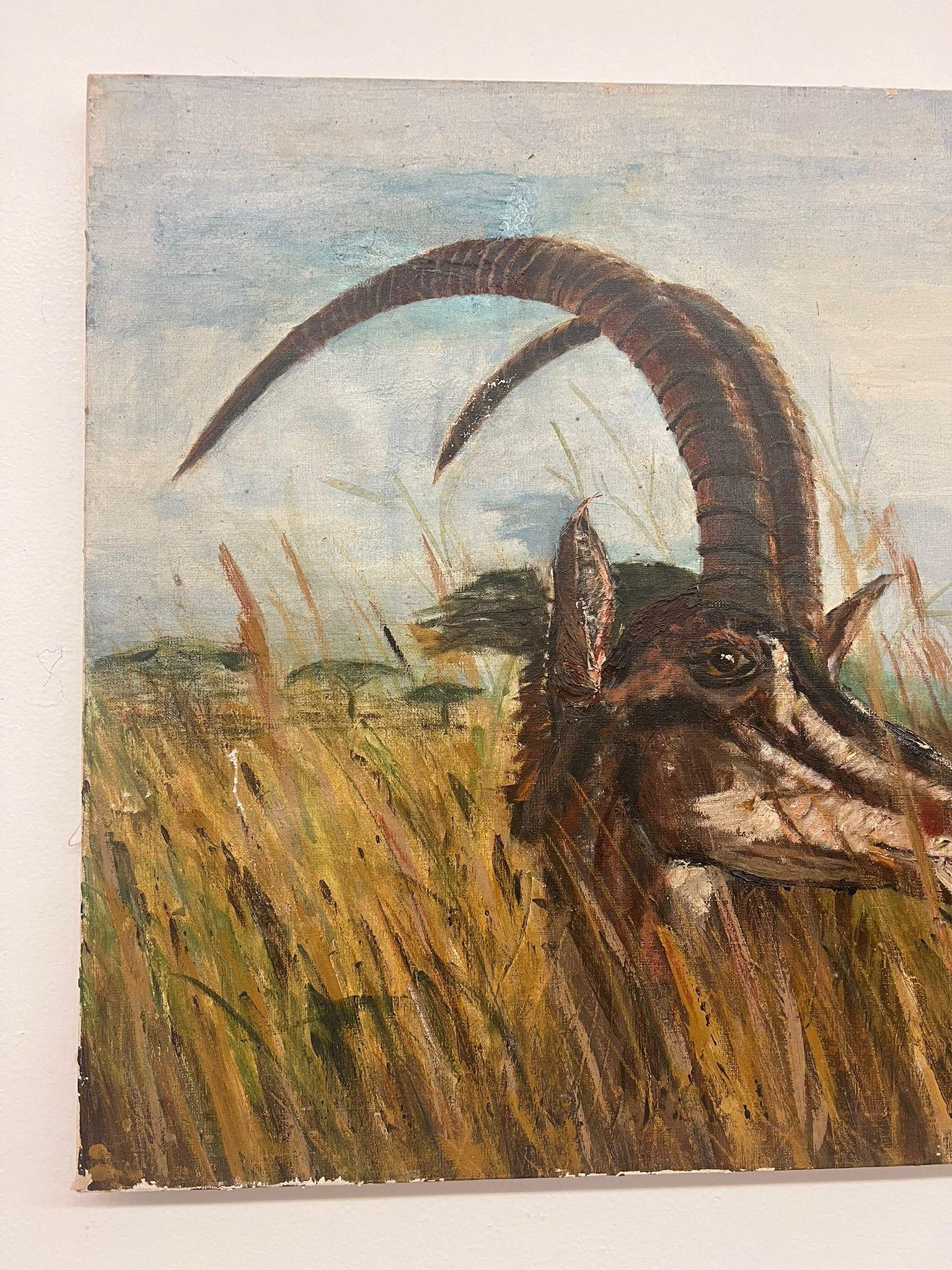 Antelope, Leinwandgemälde im modernen Stil der Mitte des Jahrhunderts im Angebot 2