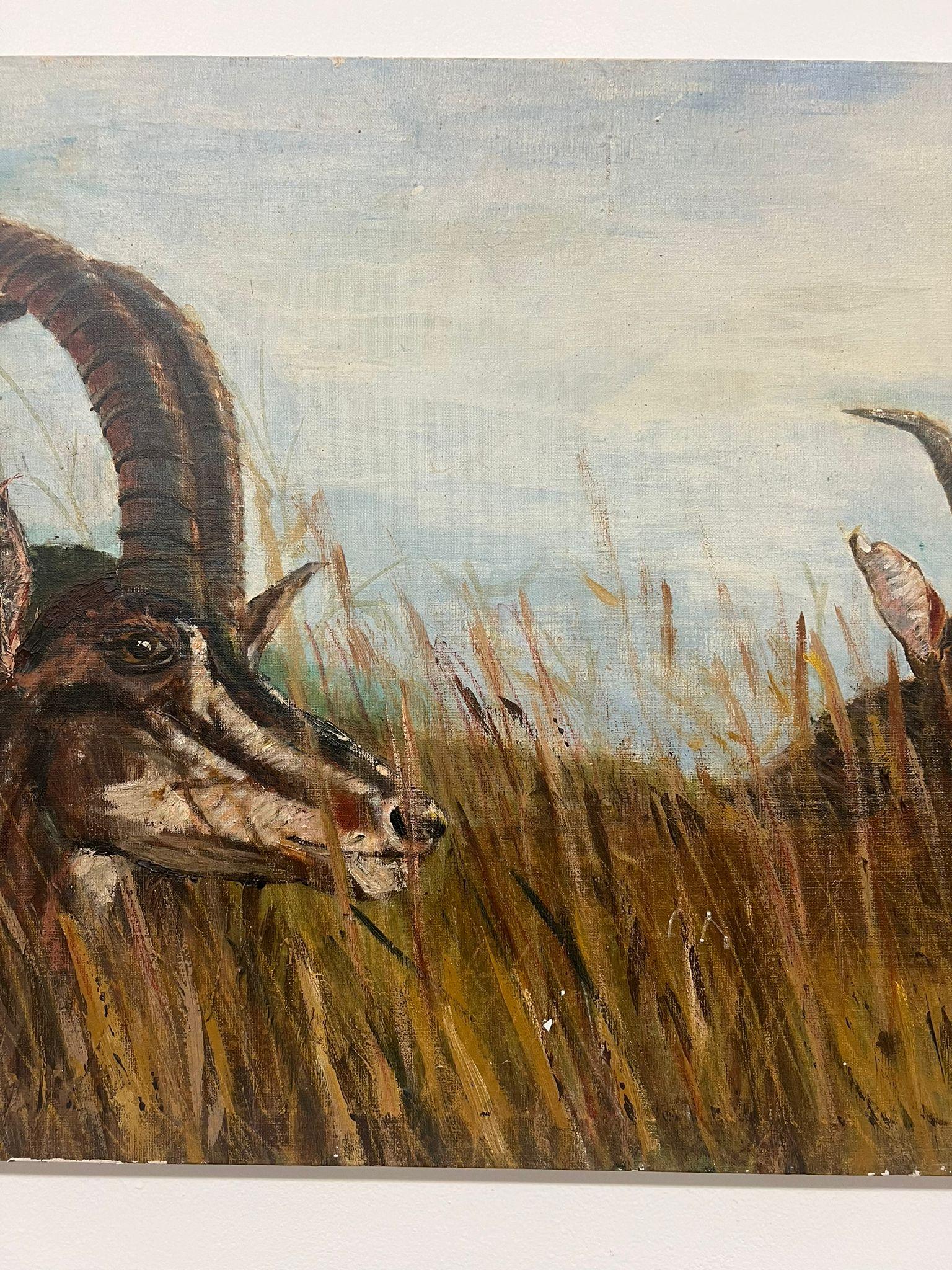 Antelope, Leinwandgemälde im modernen Stil der Mitte des Jahrhunderts im Angebot 4