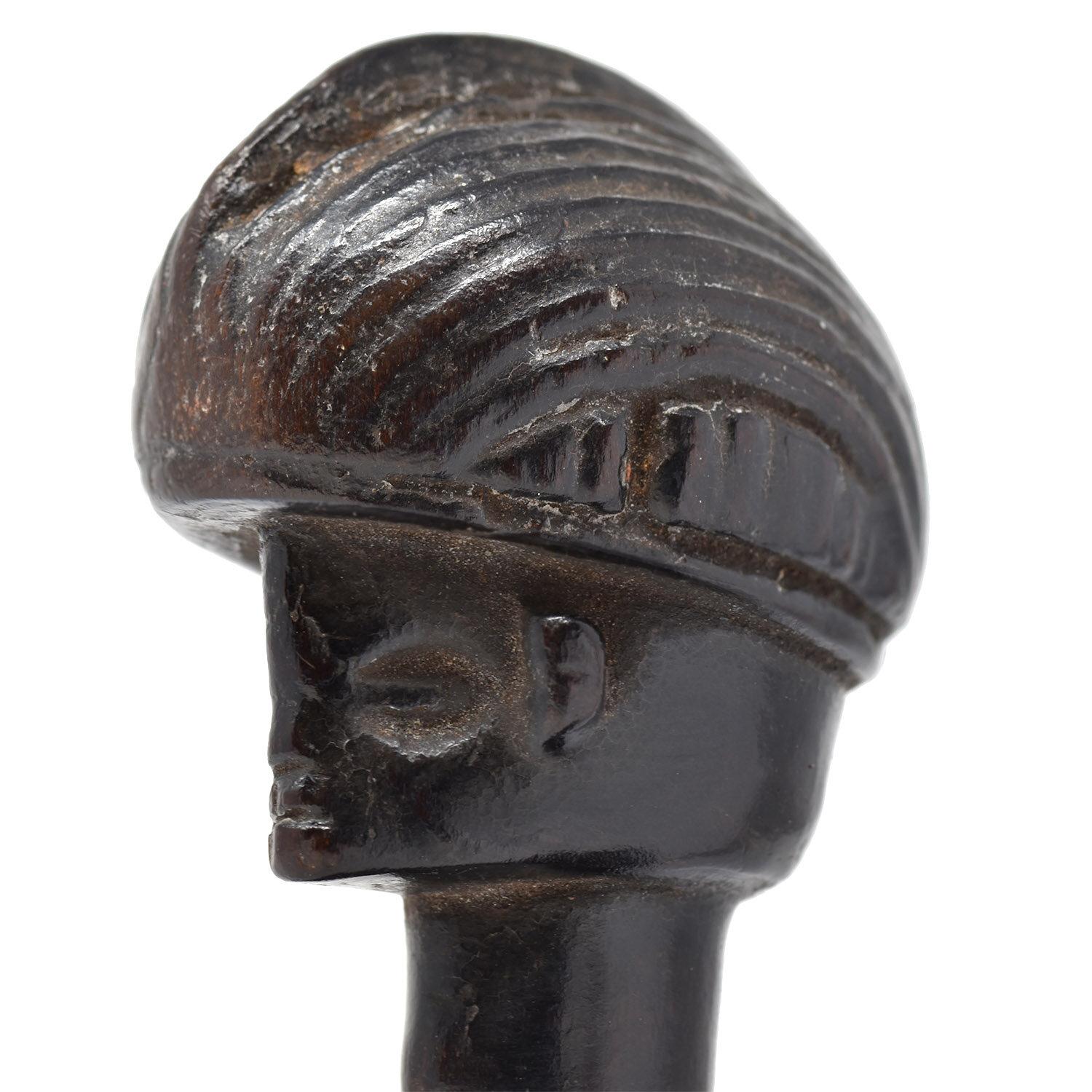 Other Early 20th Century African Antique Wood Comb with Human Head For Sale
