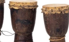 African art - 3 drums - 19th century