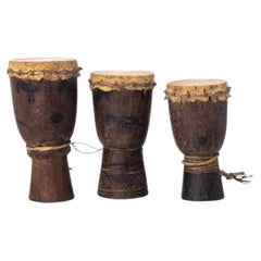 African art - 3 drums - 19th century