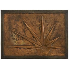 African Art by Kasongo Kamba, Lumiere Dans Une Lumiere, Relief in Brass 1977