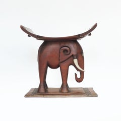 African Art Deco Ashanti Elephant Stool, Ghana, 1920s