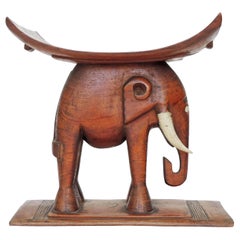 African Art Deco Ashanti Elephant Stool, Ghana, 1920s
