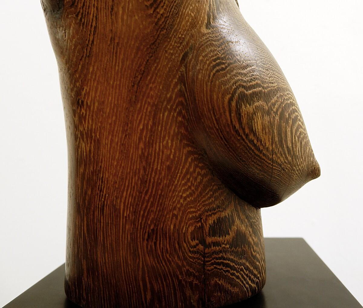 African Art Wenge Wood Sculpture Signed Joachim Baba Damana, Congo 1970s In Good Condition In Brussels , BE