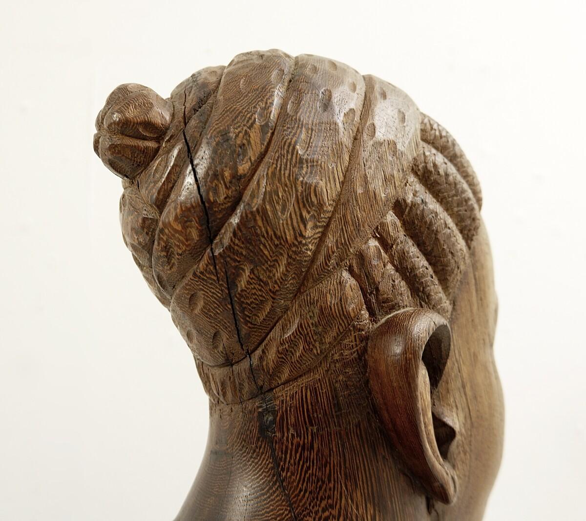 20th Century African Art Wenge Wood Sculpture Signed Joachim Baba Damana, Congo 1970s