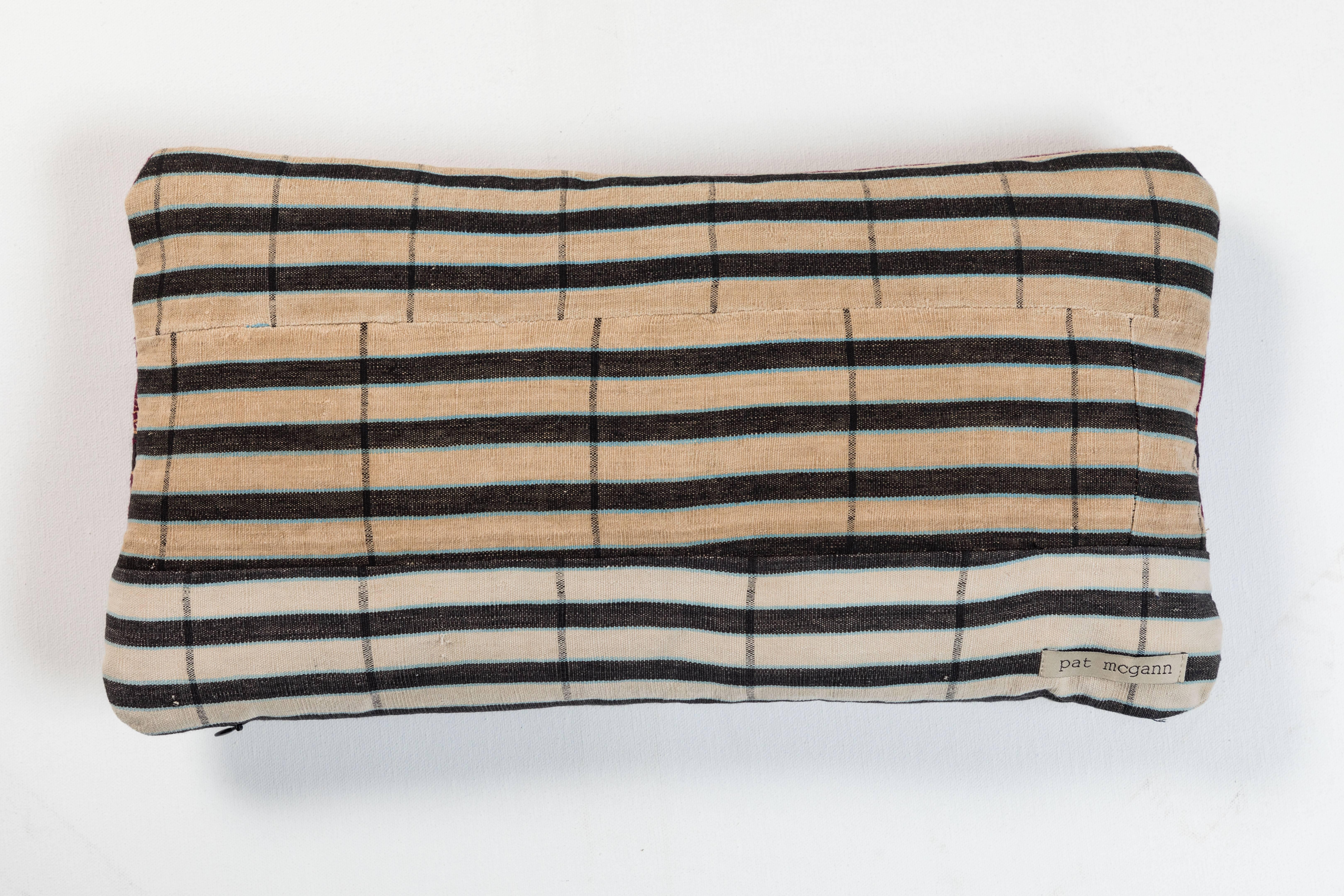 Woven African Ashante Stripe Pillow For Sale