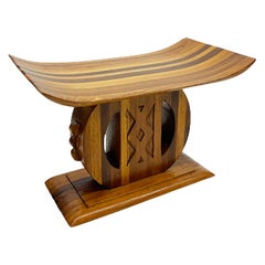Taburete africano de madera estilo Ashanti-Asante