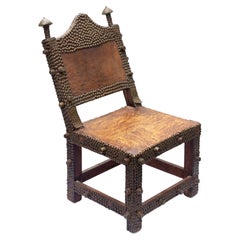 Antique African Ashanti King's Asipim Chair Ghana 19th Century