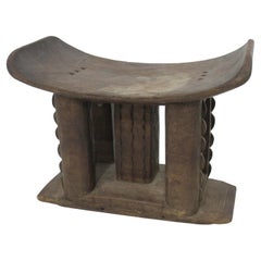 African Ashanti Mid Century Styled Carved Wooden Stool