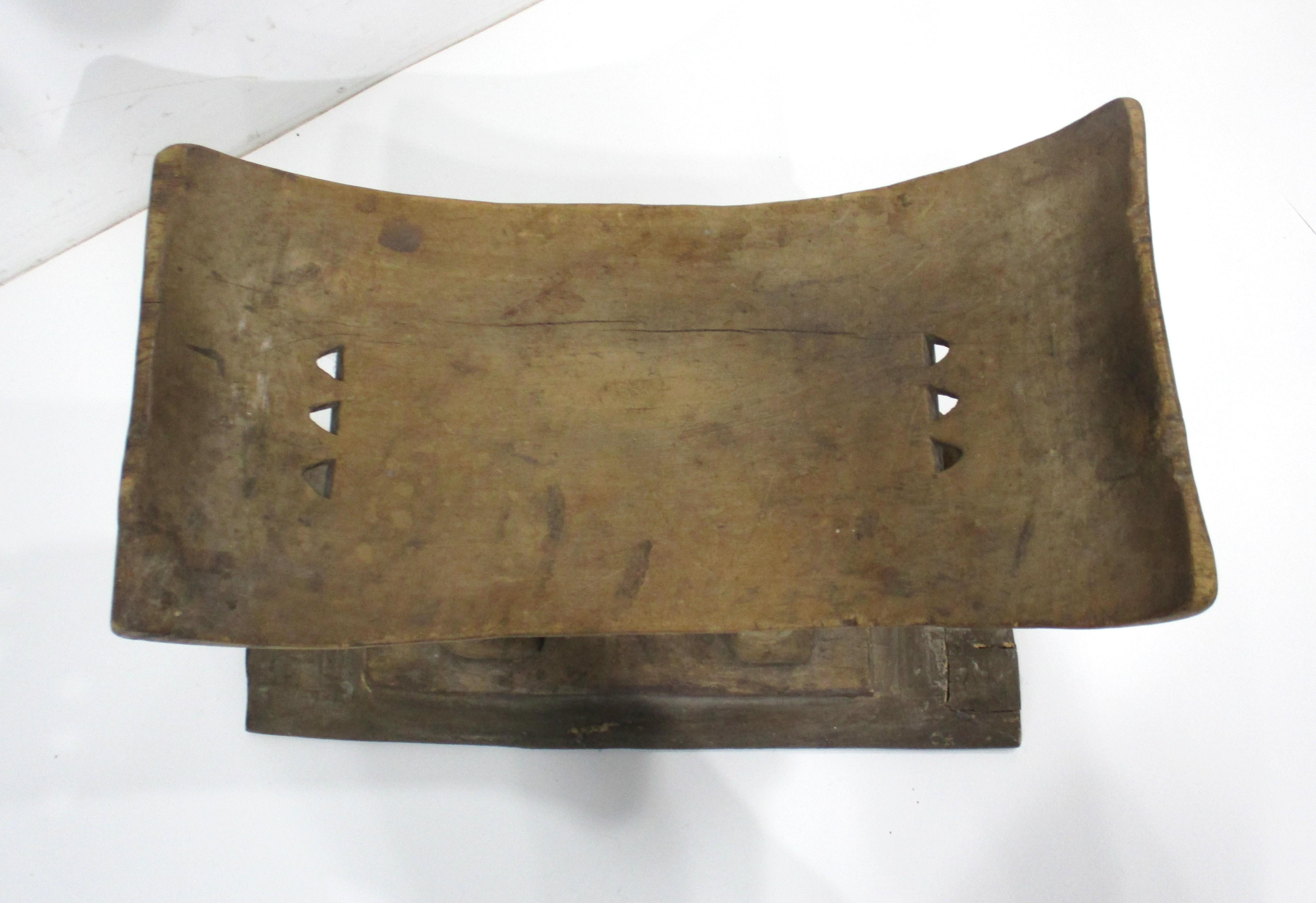 African Ashanti Styled Wood Carved Animal Stool / Ottoman Ghana For Sale 4
