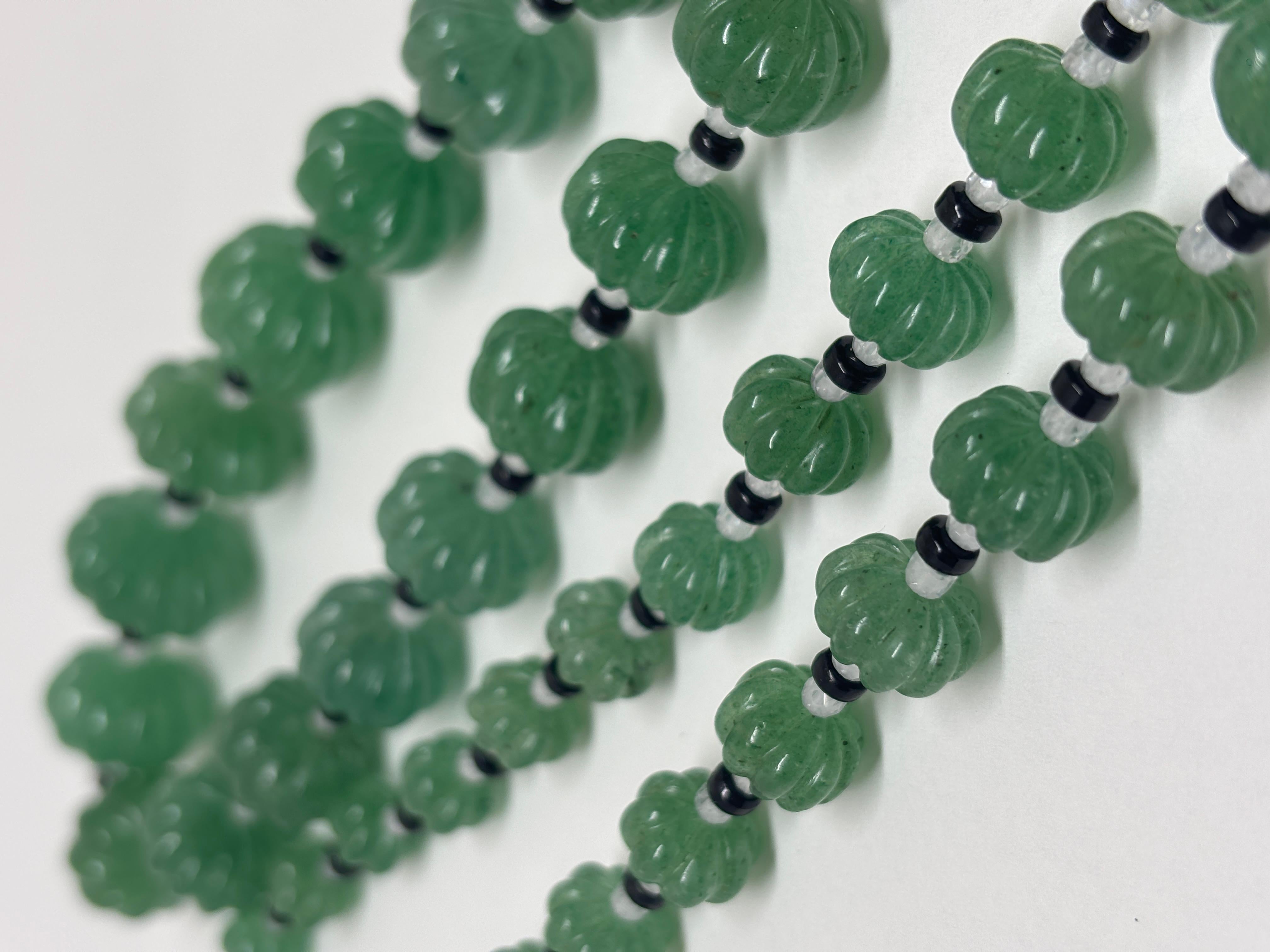 Collana di avventurina (sosia dello smeraldo) In condizioni Nuovo in vendita a Hong Kong, HK