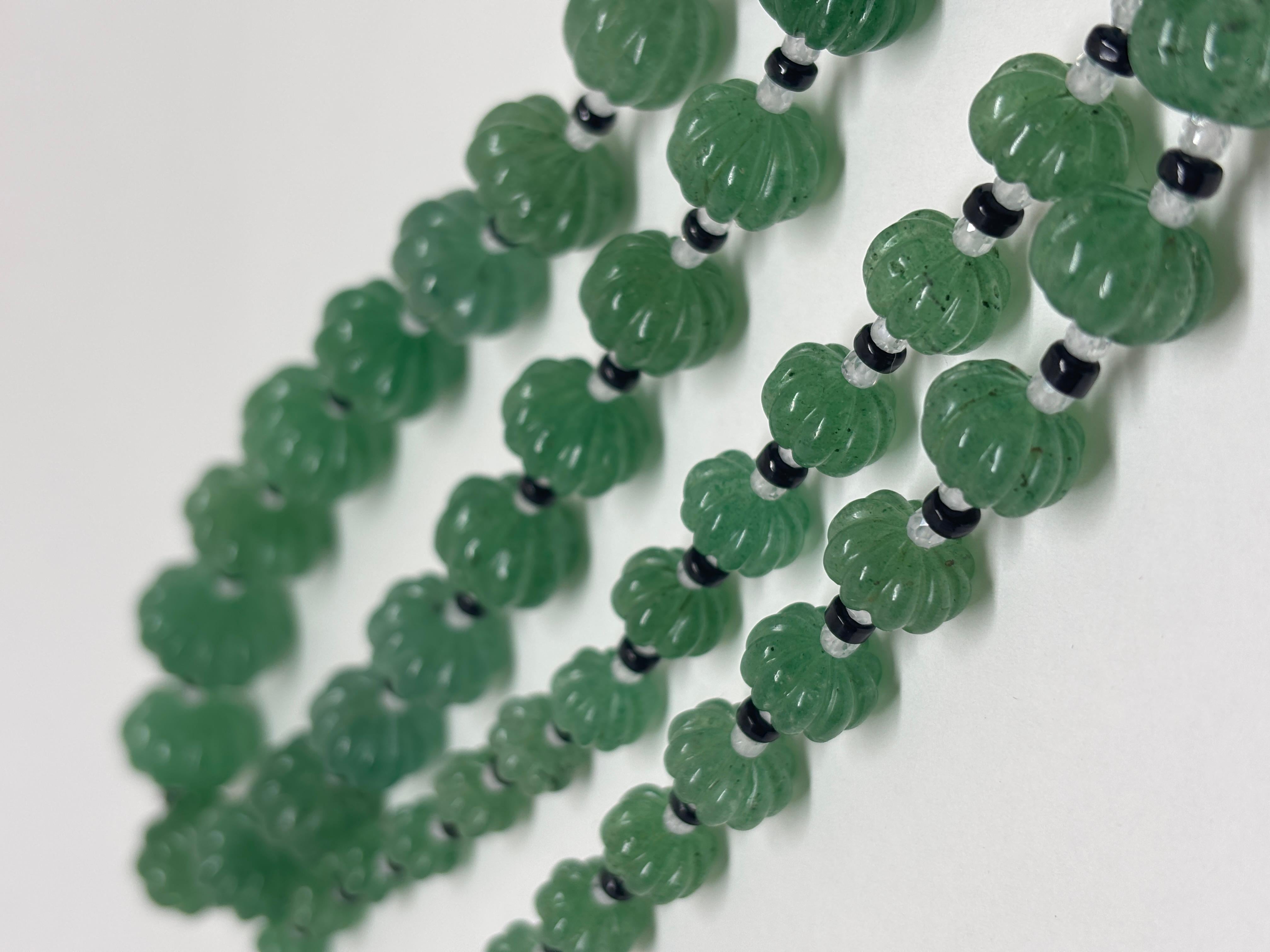 Collana di avventurina (sosia dello smeraldo) in vendita 1