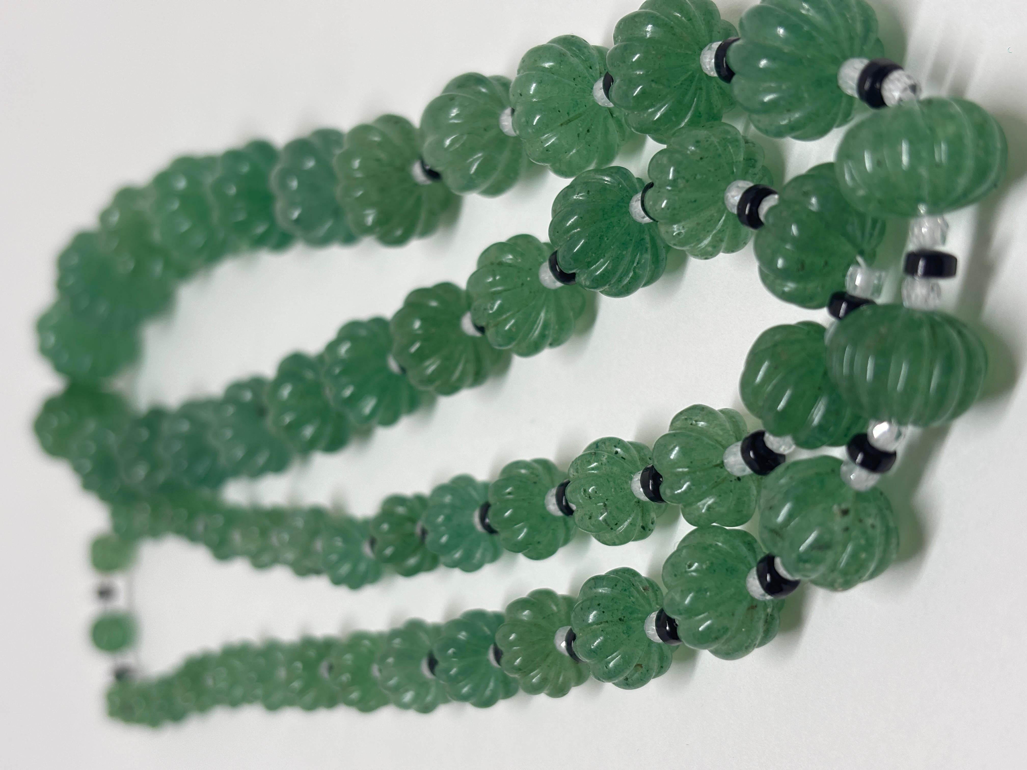 Collana di avventurina (sosia dello smeraldo) in vendita 2