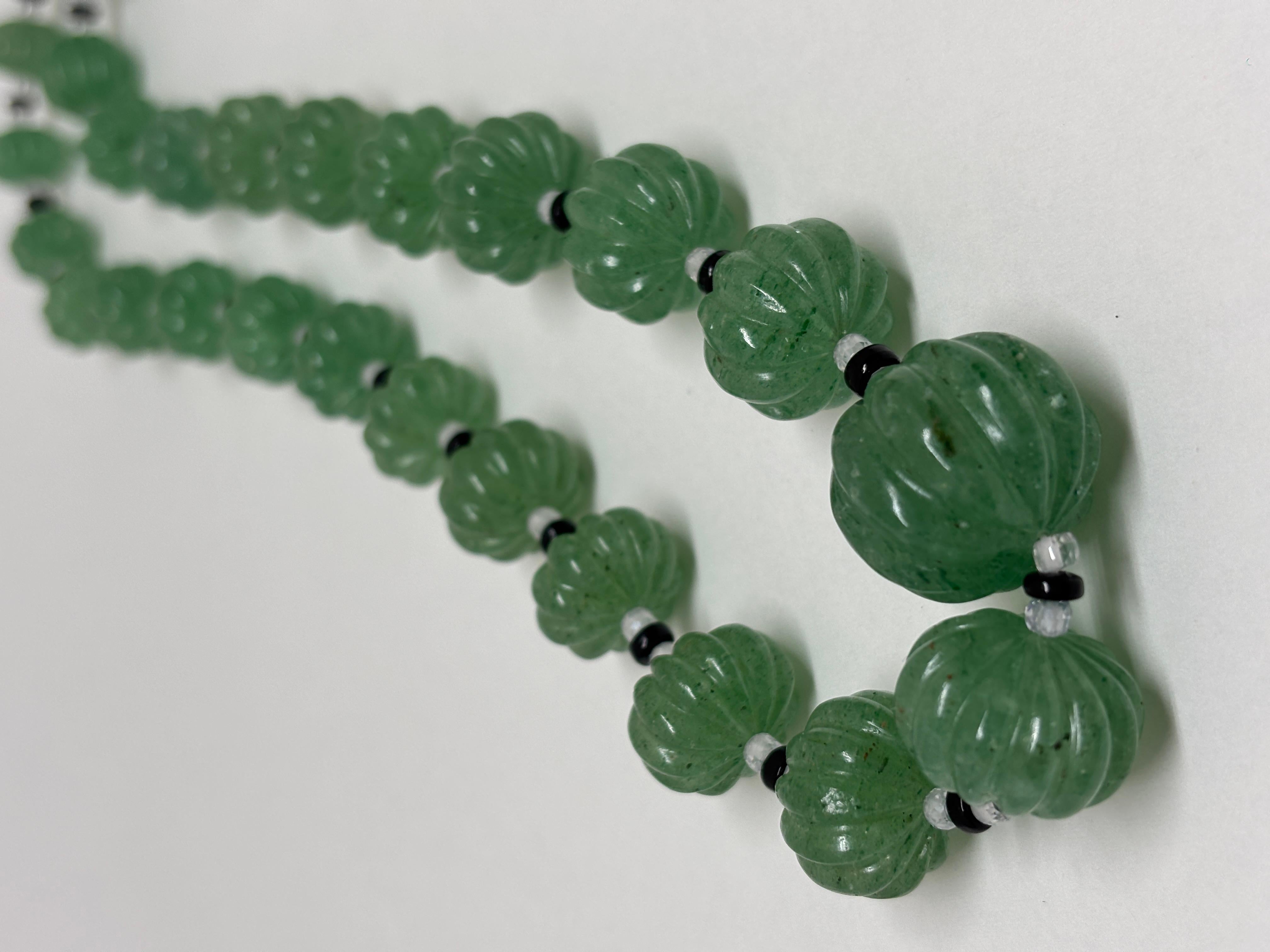 Collana di avventurina (sosia dello smeraldo) in vendita 3