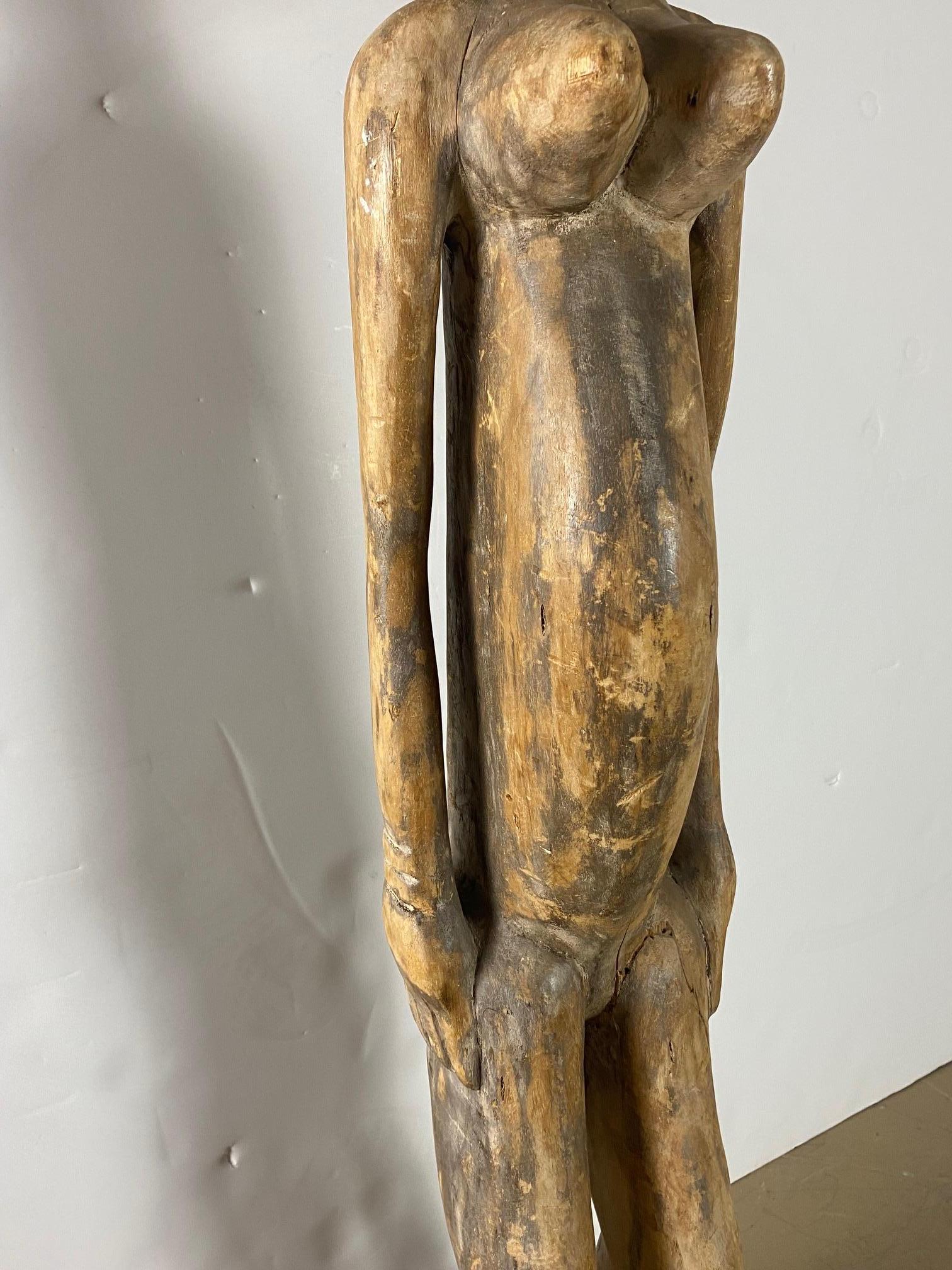 Malian African Bambara Wood Statue For Sale