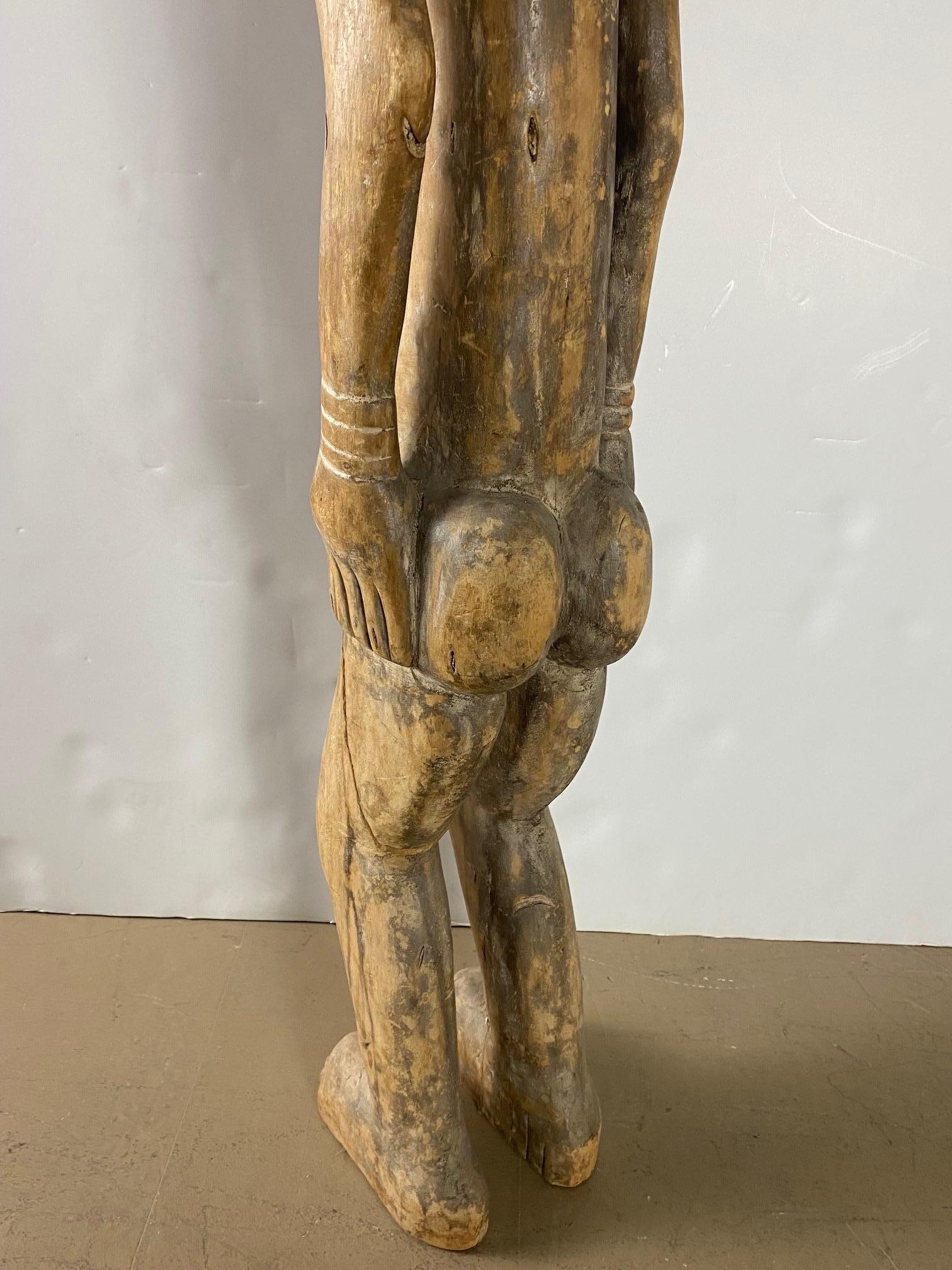 African Bambara Wood Statue In Good Condition For Sale In Pasadena, CA