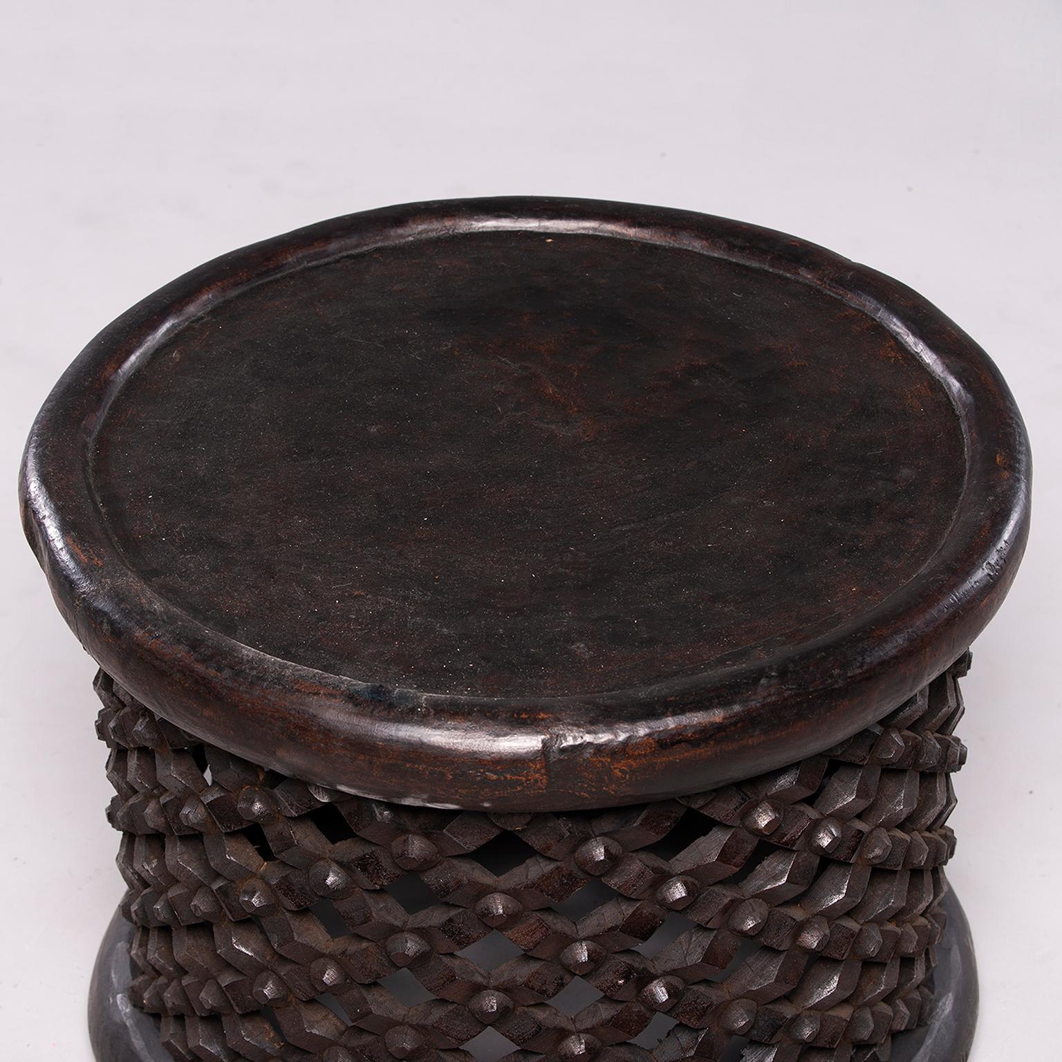 Cameroonian African Bameleke Carved Wood Table or Stool