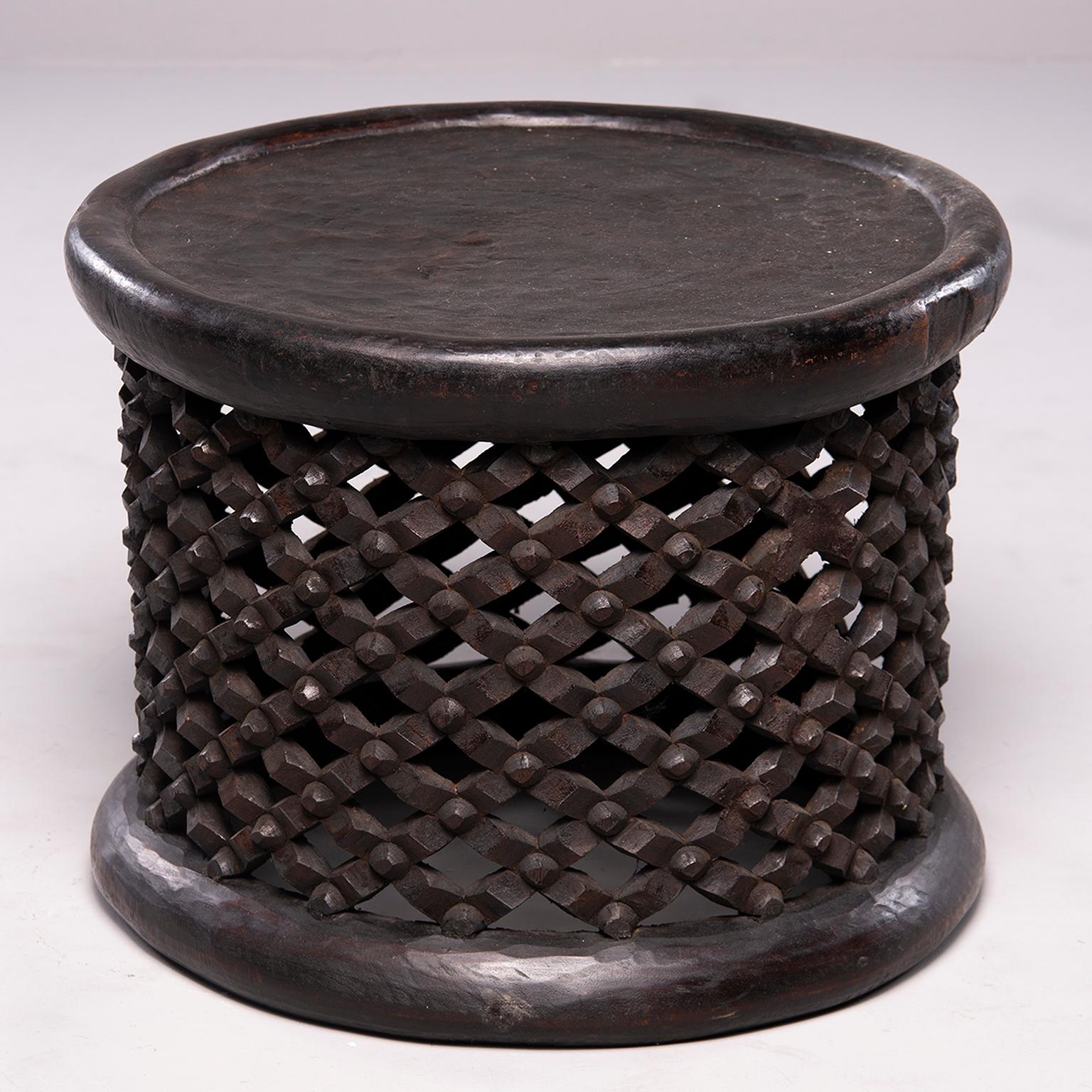 African Bameleke Carved Wood Table or Stool 1
