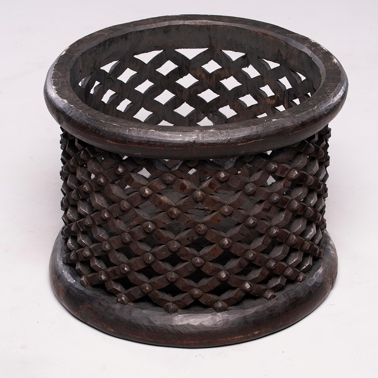 African Bameleke Carved Wood Table or Stool 3