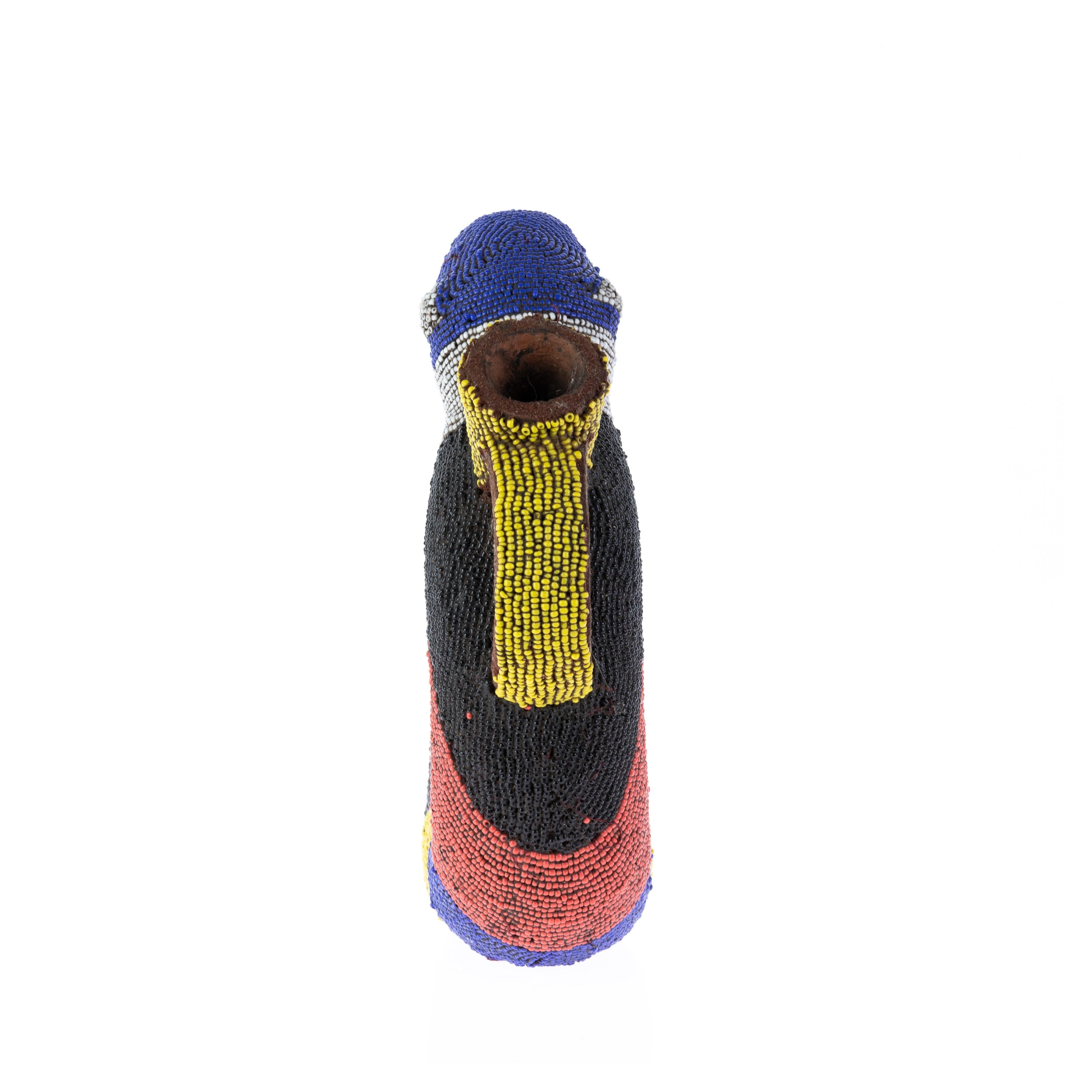 XX secolo Portacandele africano Bamileke Camerun con perline a forma di serpente in vendita