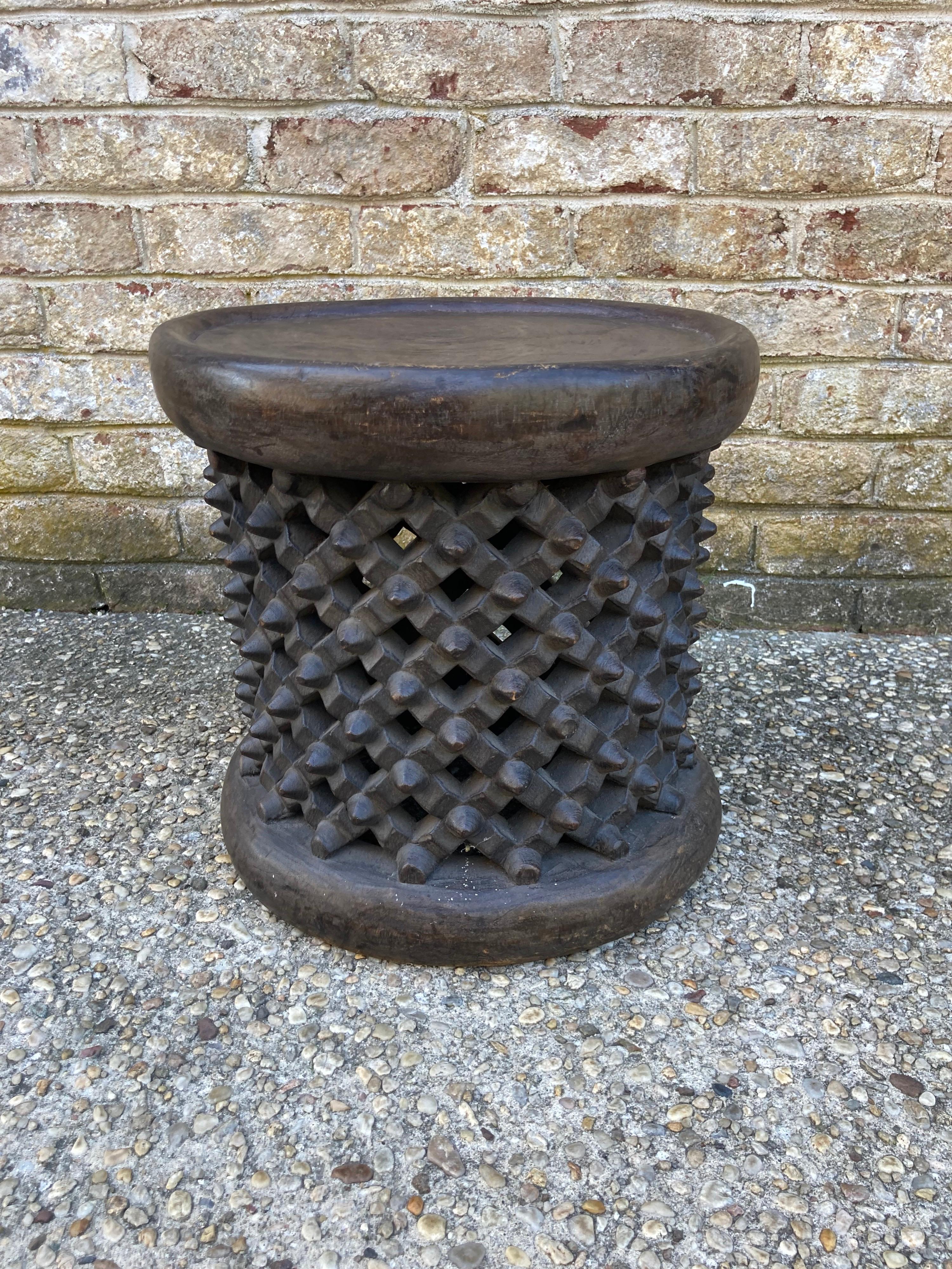 Hand-Carved African Bamileke Stool For Sale