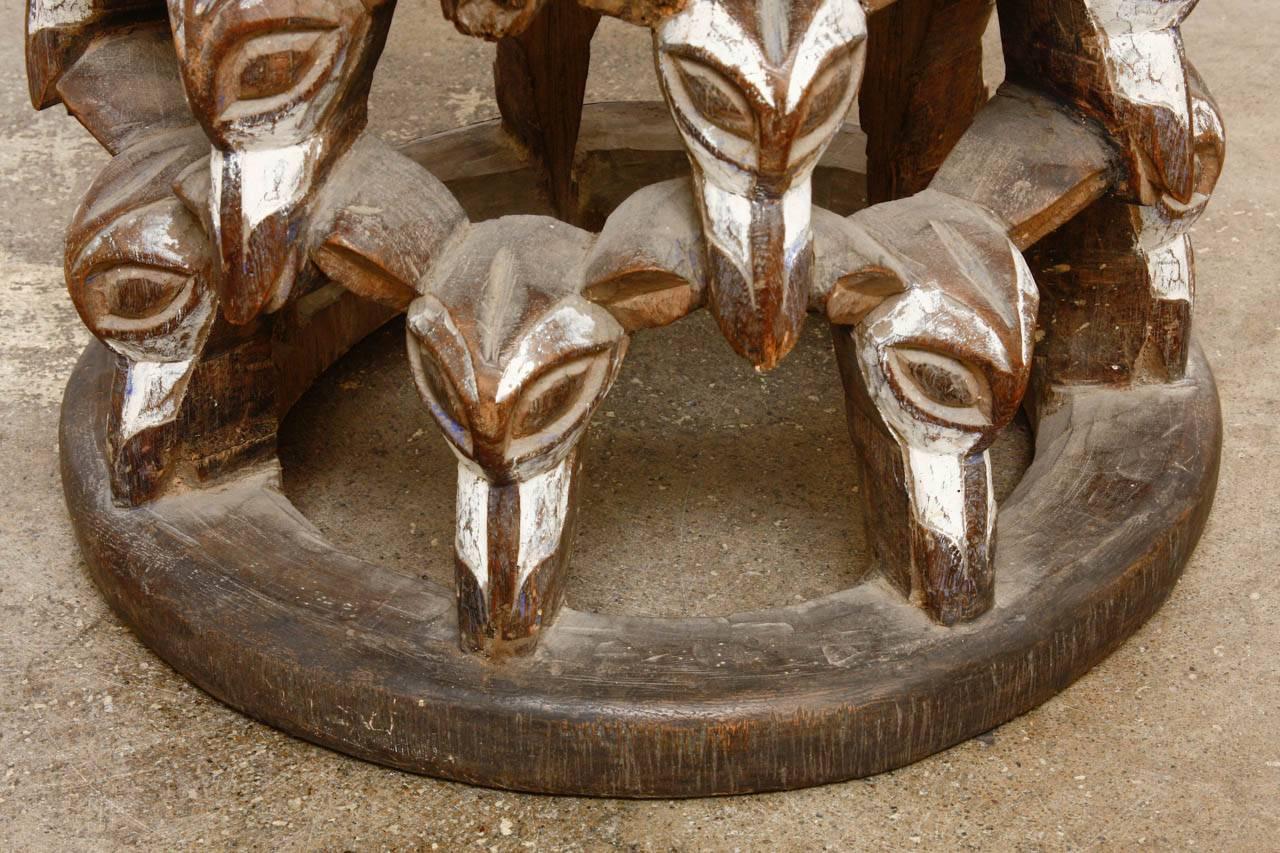 African Bamileke Stool or Drink Table from Cameroon 2