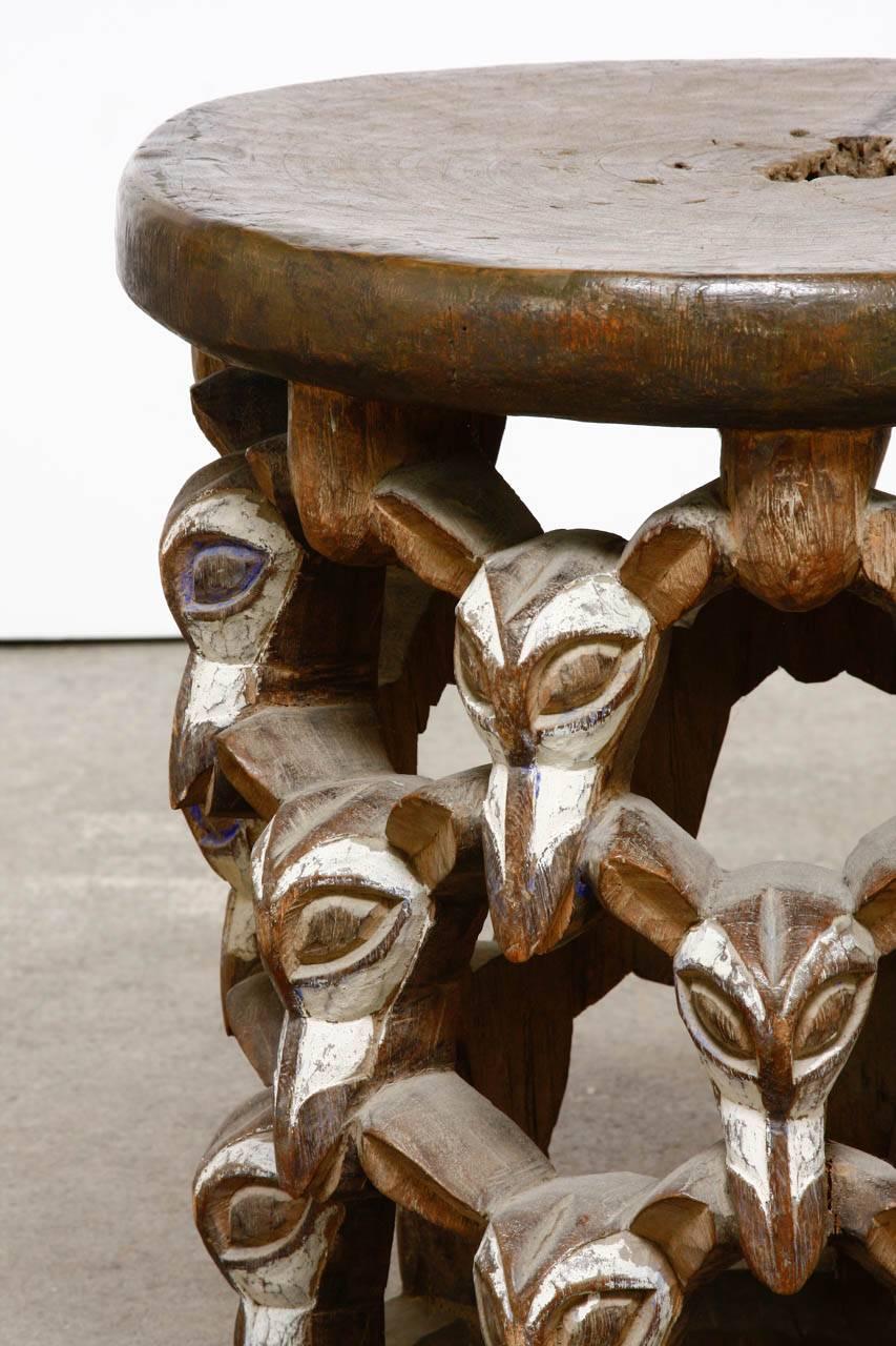 Tribal African Bamileke Stool or Drink Table from Cameroon