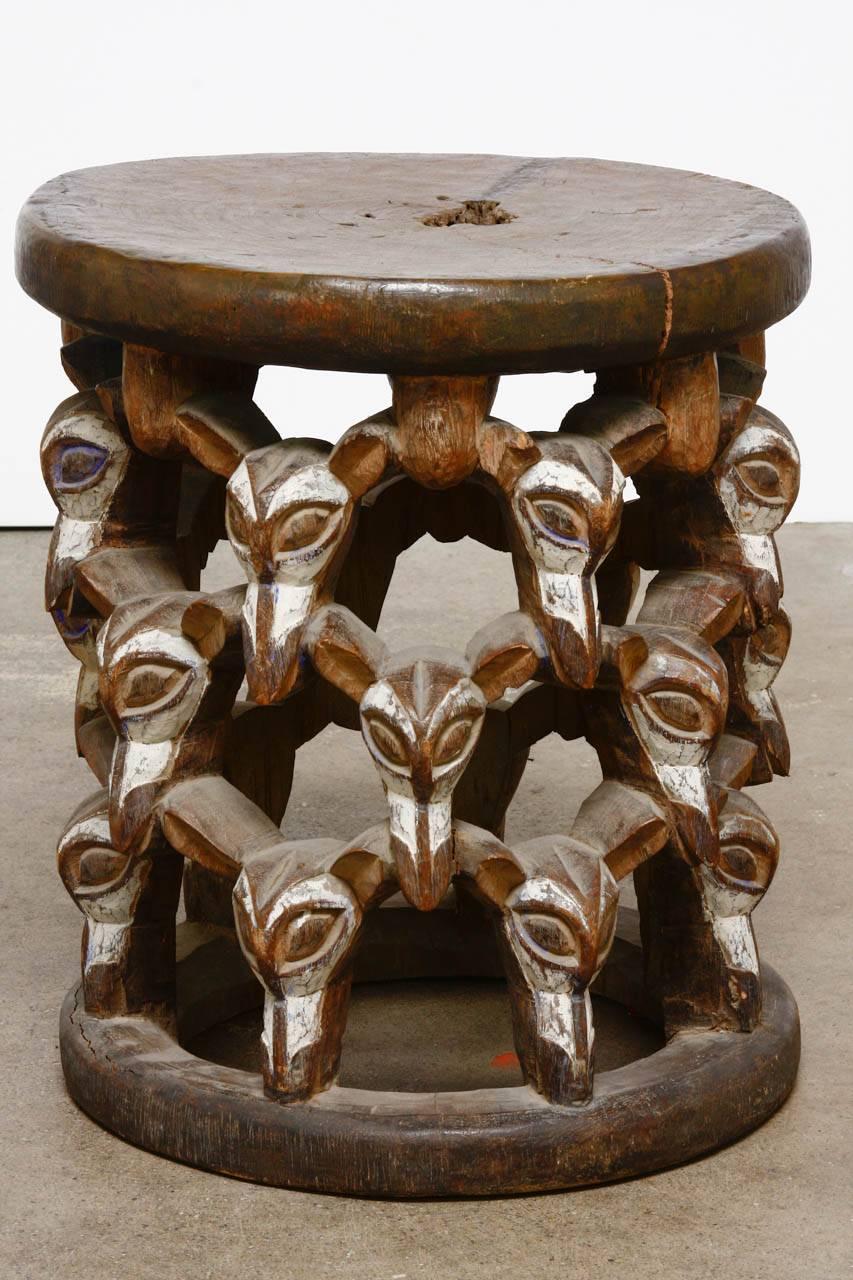 Cameroonian African Bamileke Stool or Drink Table from Cameroon