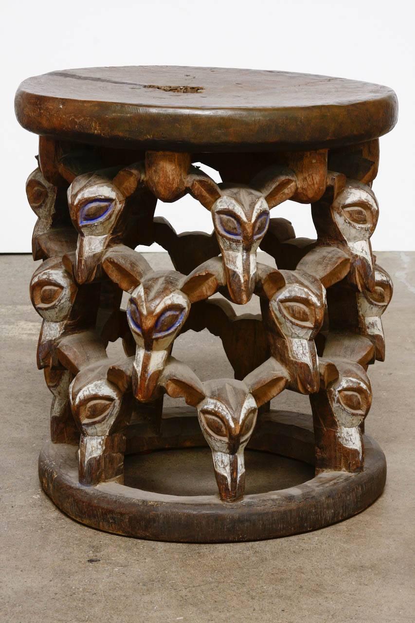 African Bamileke Stool or Drink Table from Cameroon In Distressed Condition In Rio Vista, CA