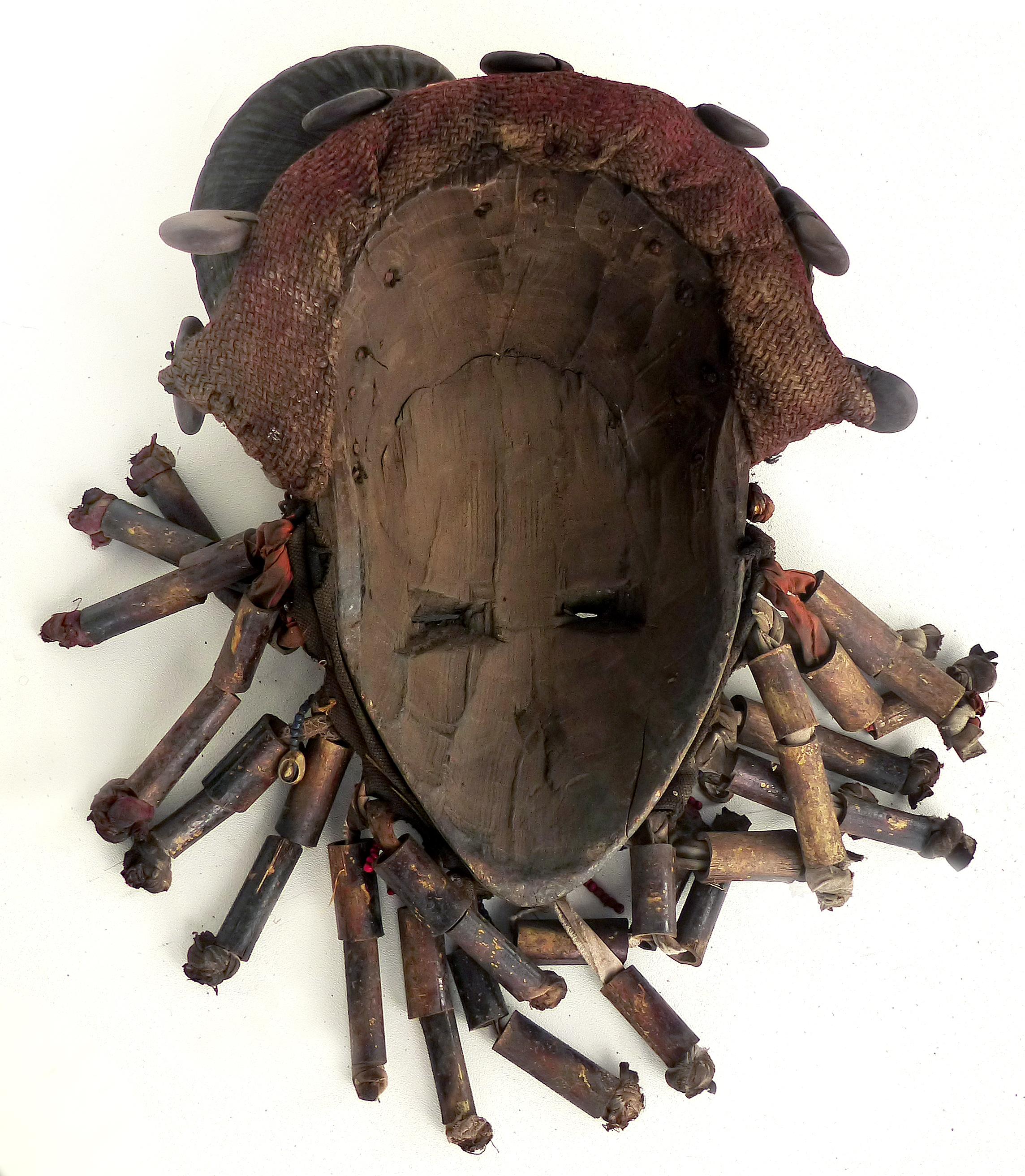 Cameroonian African Bamileke Tribal Mask from Cameroon with Horns