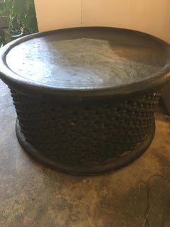 African Bamileke Wood Table