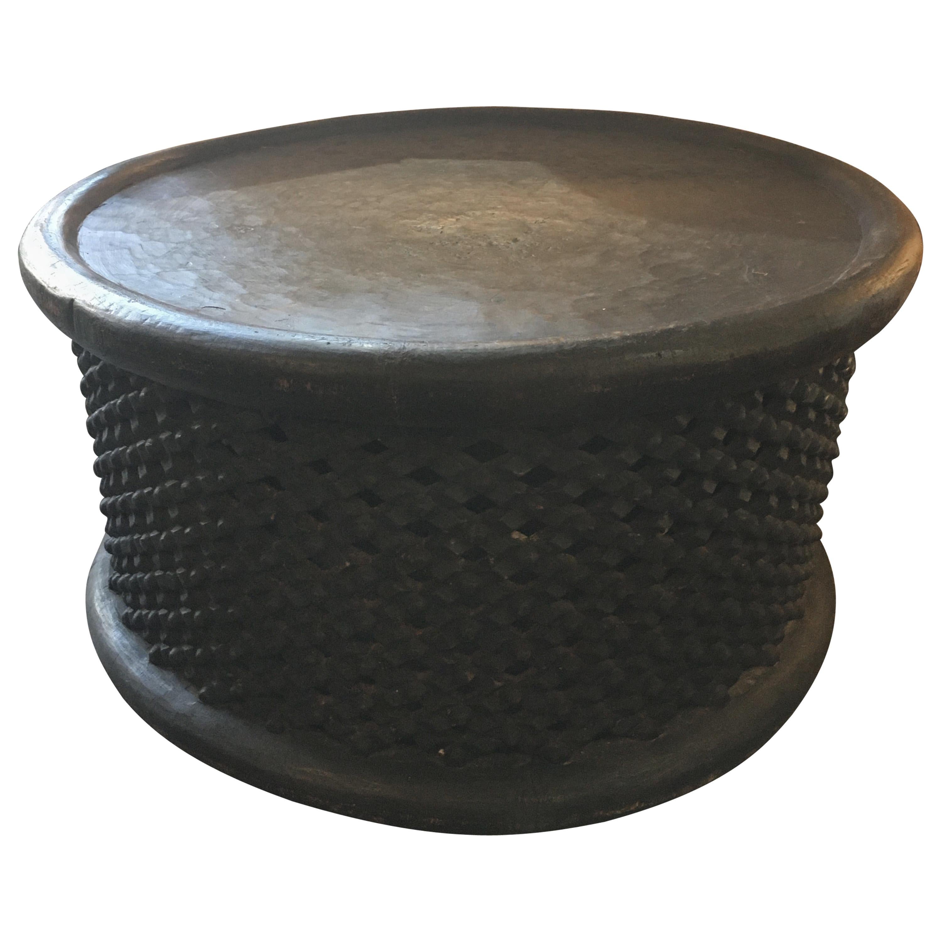 African Bamileke Wood Table