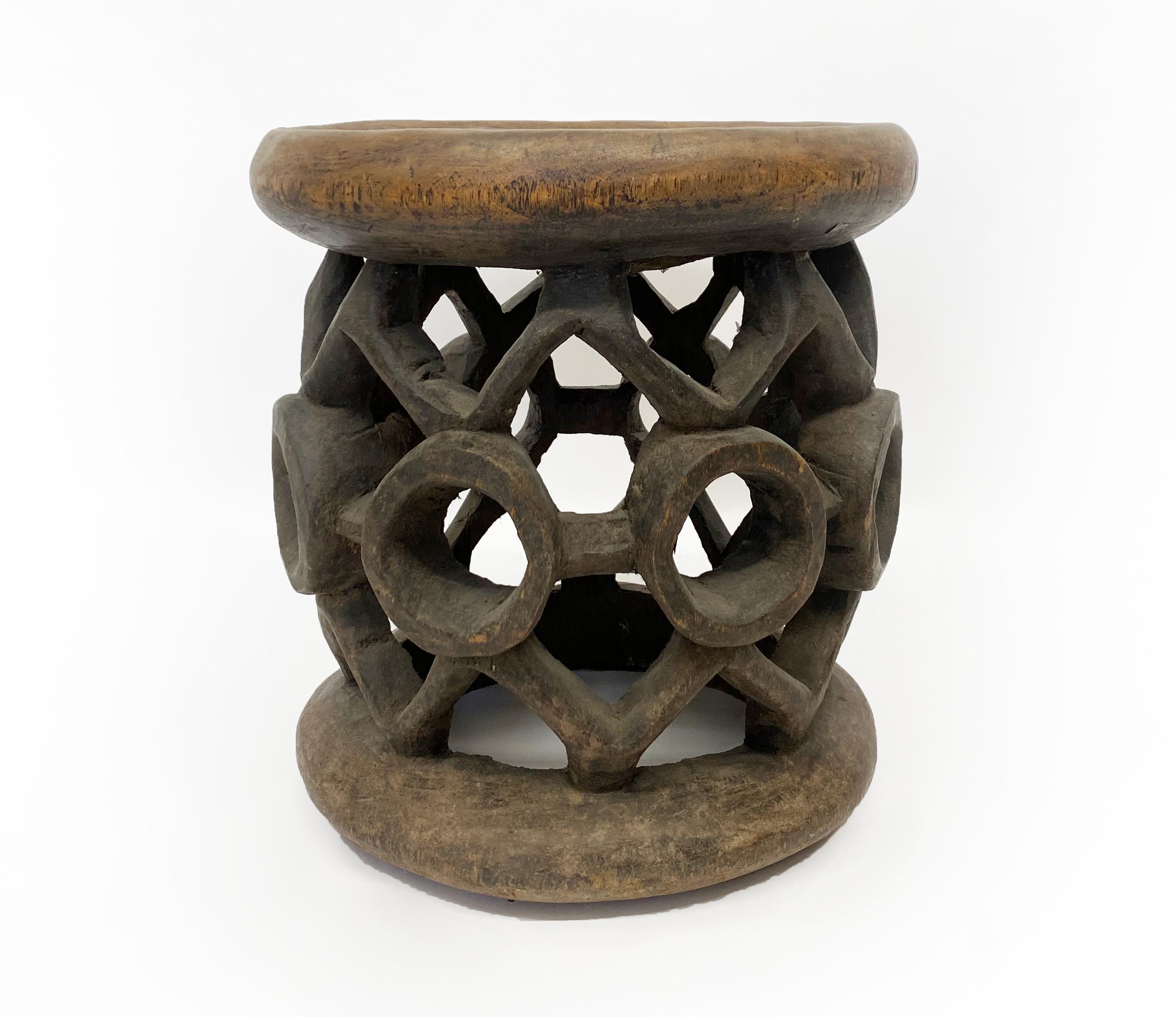 Hand-Carved African Bamilike Stool