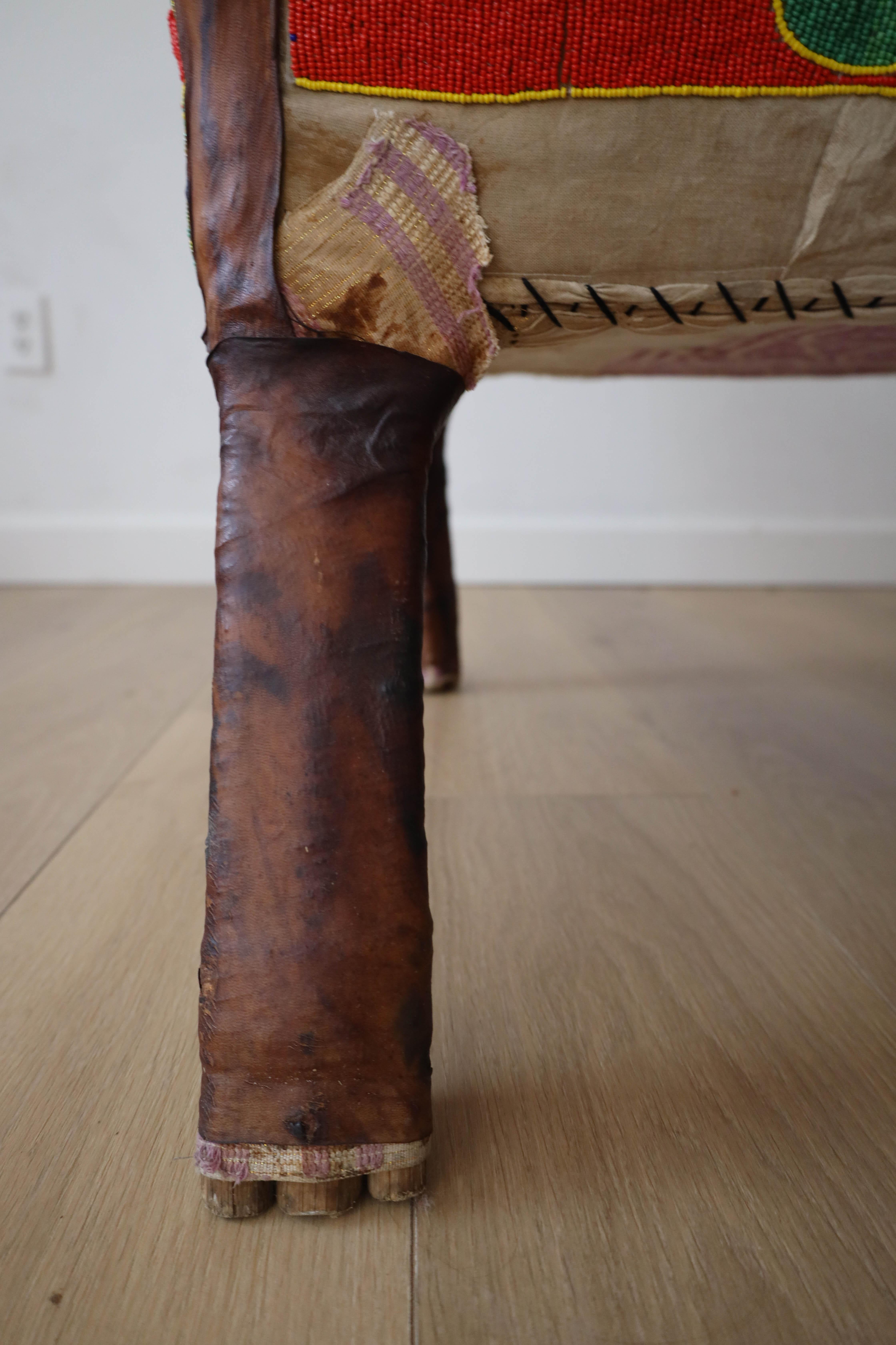 African Beaded Yoruba Chair, 20th Century For Sale 5