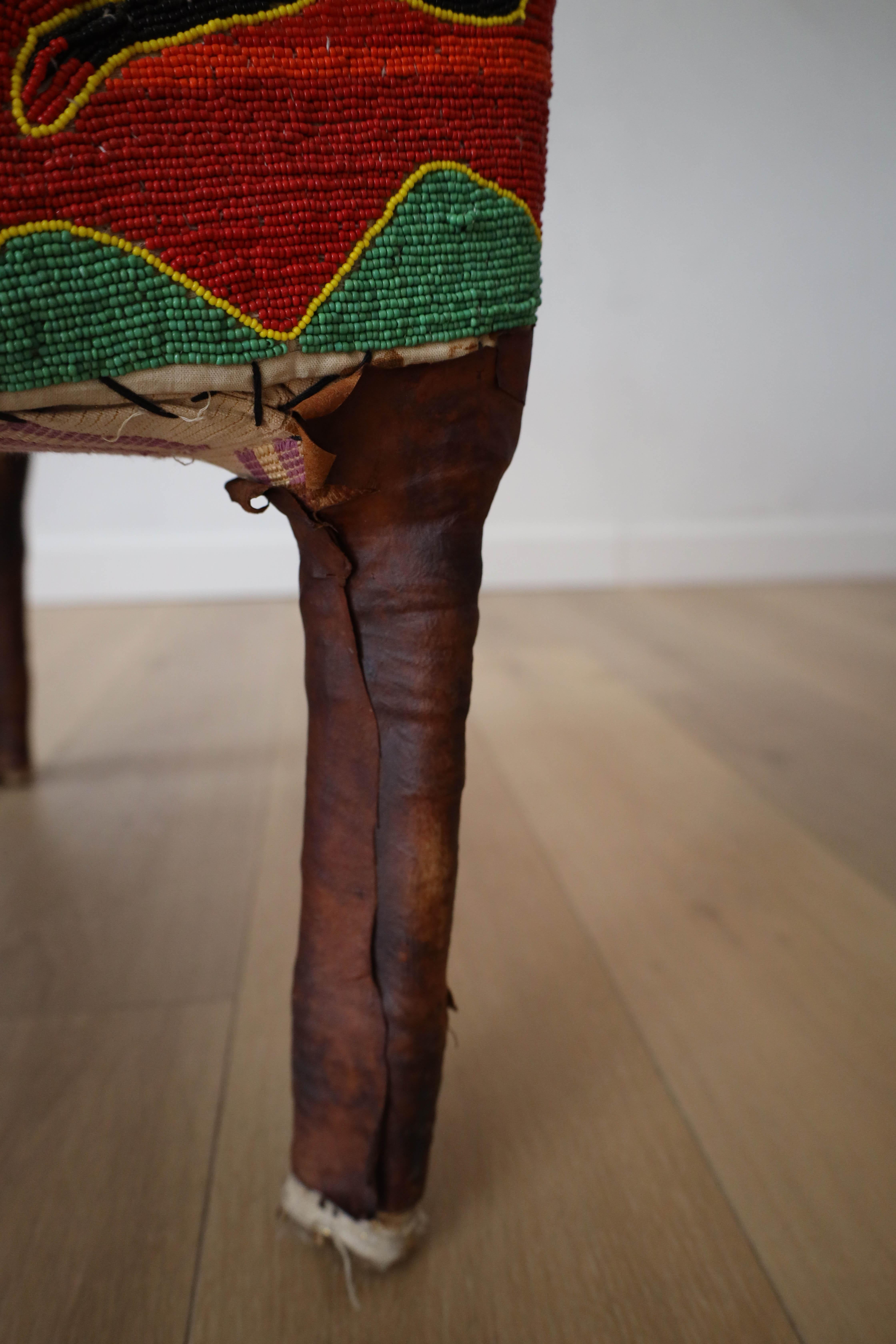 African Beaded Yoruba Chair, 20th Century For Sale 6