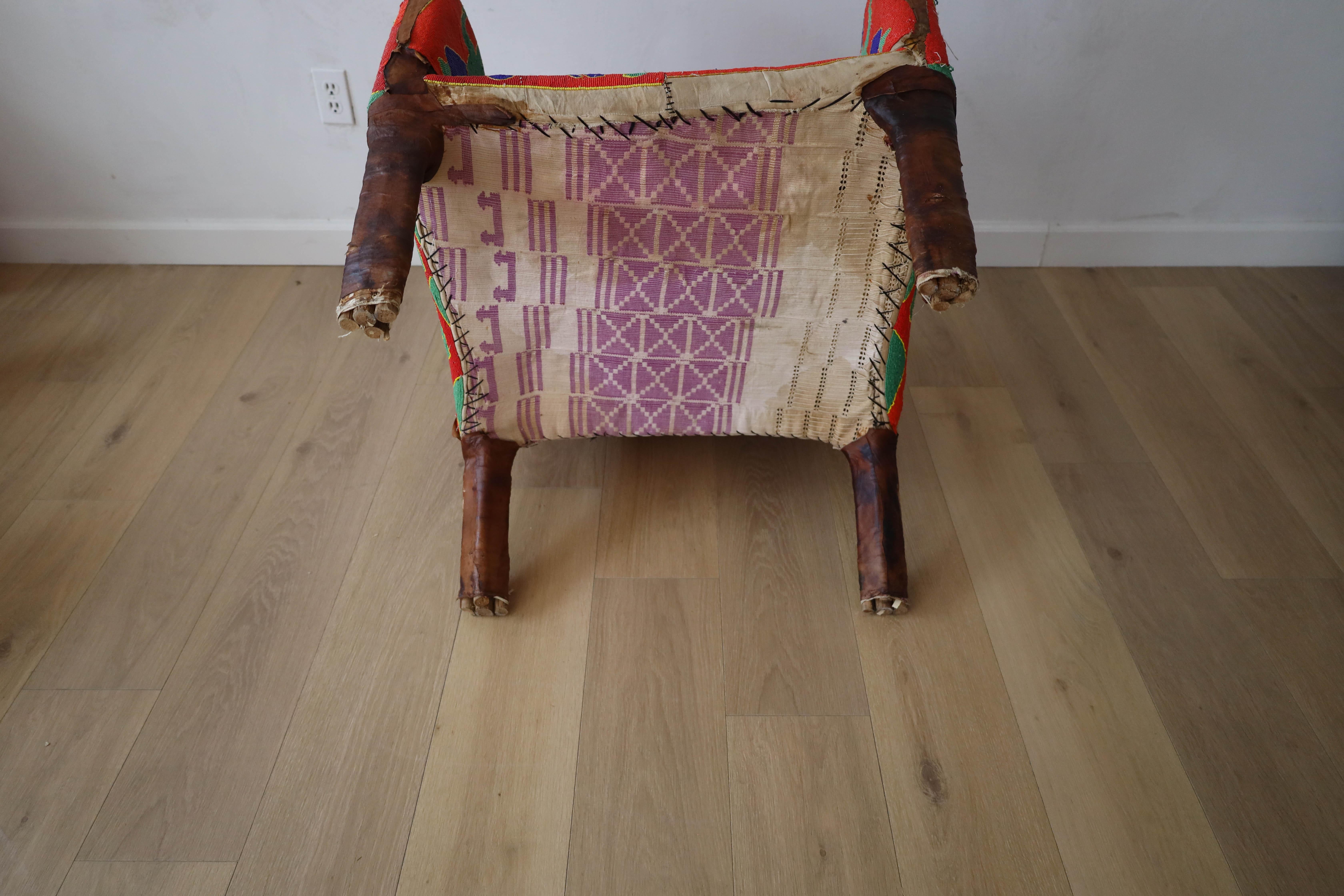 African Beaded Yoruba Chair, 20th Century For Sale 9