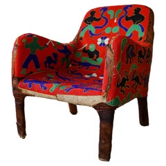 Vintage African Beaded Yoruba Chair, 20th Century