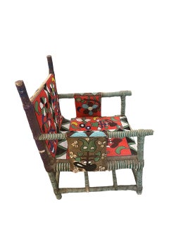 Afrikanischer Yoruba-Stuhl mit Perlen, um 1900