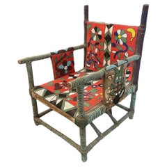 African Beaded Yoruba Chair Ca 1900