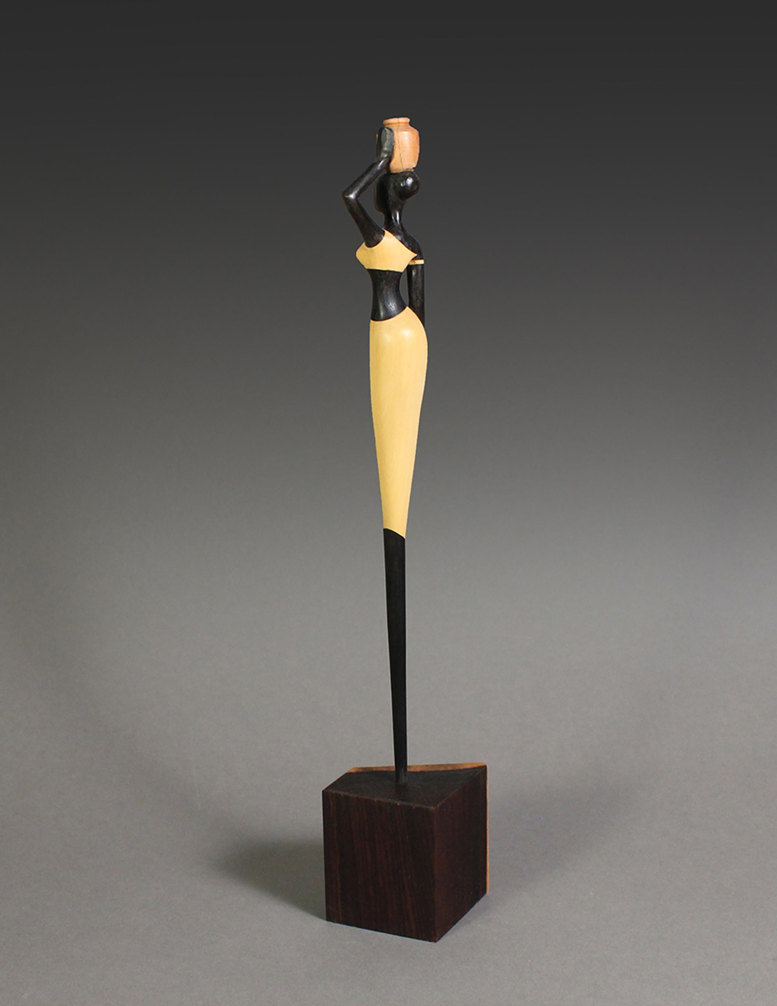 American African Beauty I, Ebony, Boxwood, Cocobolo Wood sculpture by Nairi Safaryan For Sale