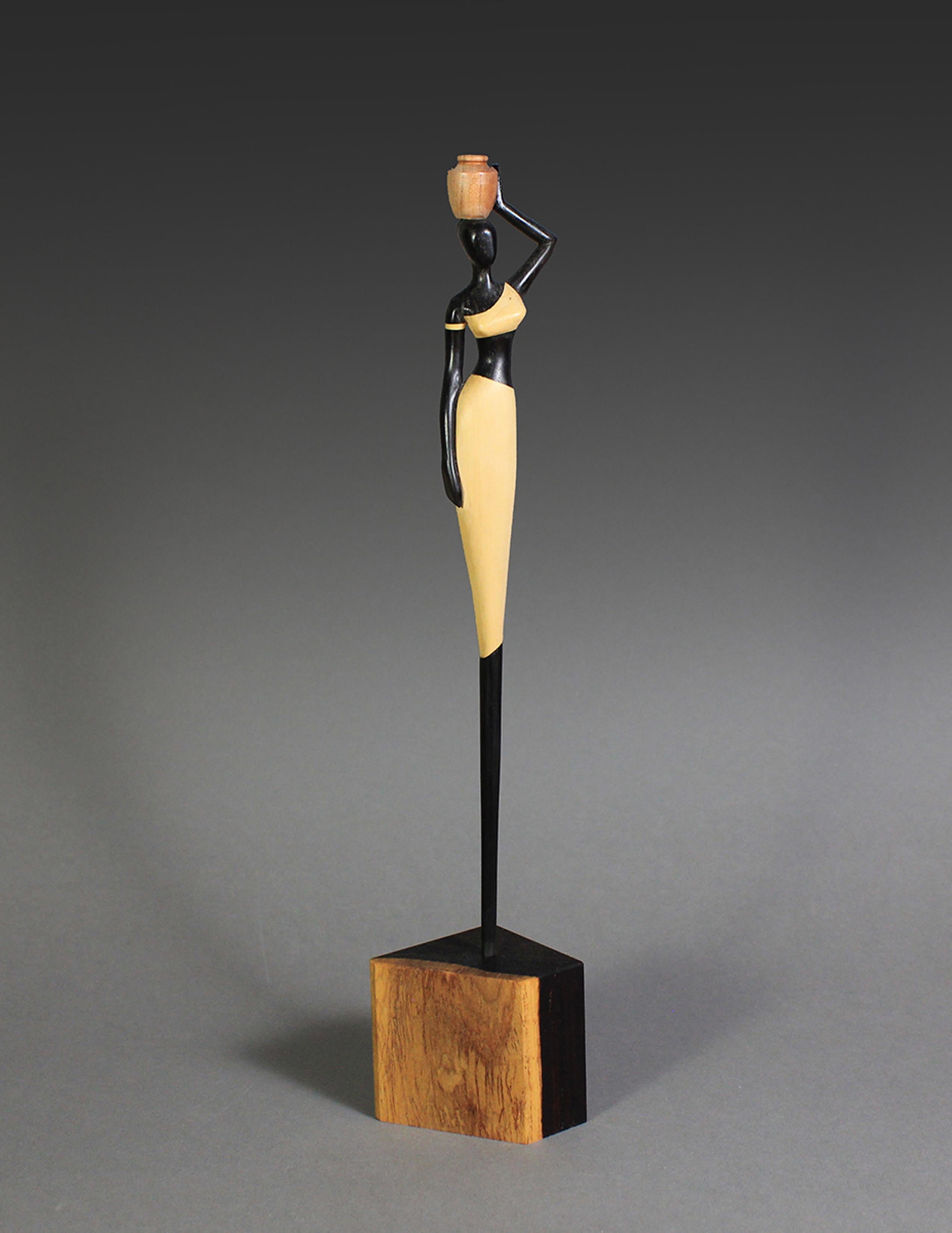 African Beauty I, Ebony, Boxwood, Cocobolo Wood sculpture by Nairi Safaryan In New Condition For Sale In Santa Clarita, CA