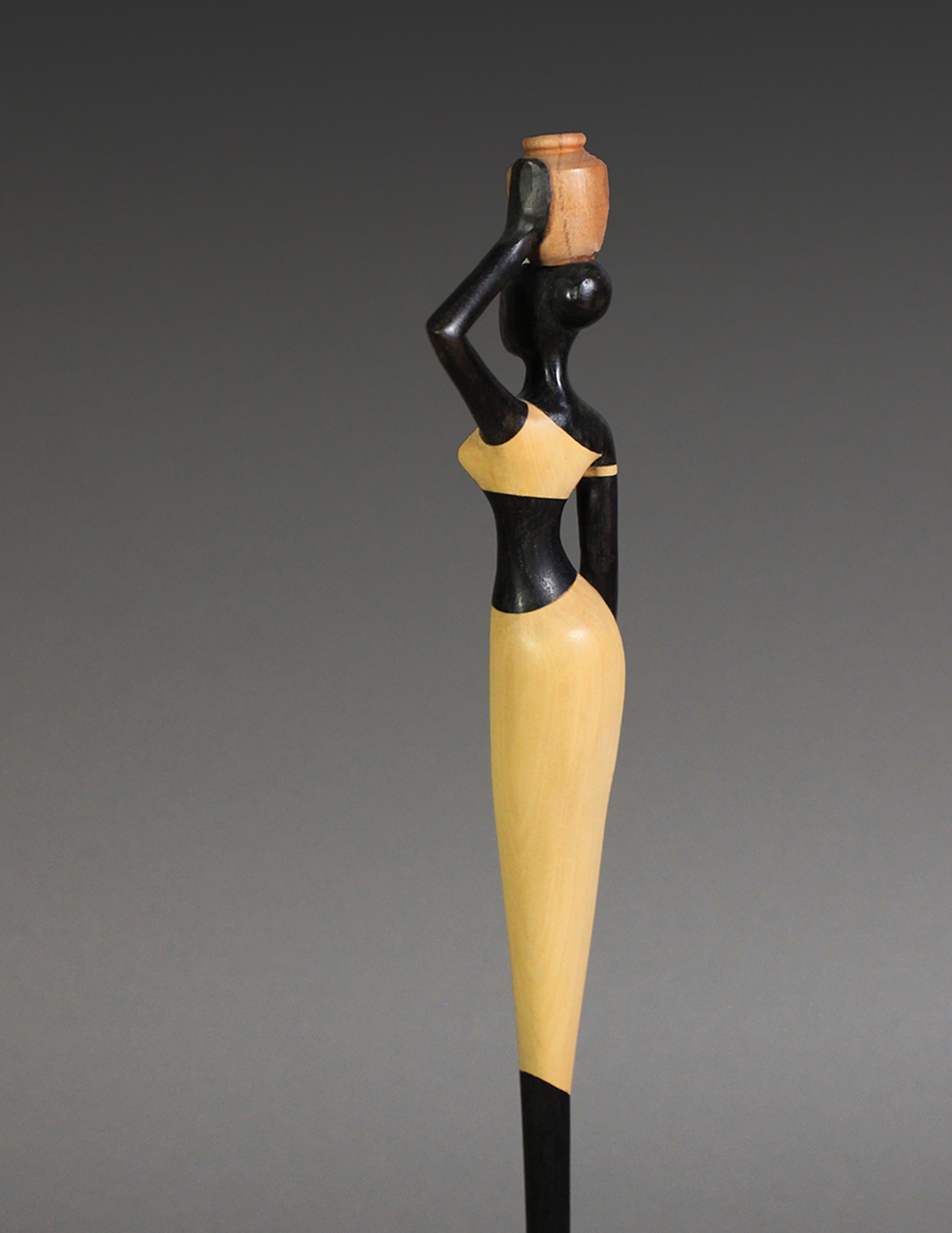 African Beauty I, Ebony, Boxwood, Cocobolo Wood sculpture by Nairi Safaryan For Sale 1