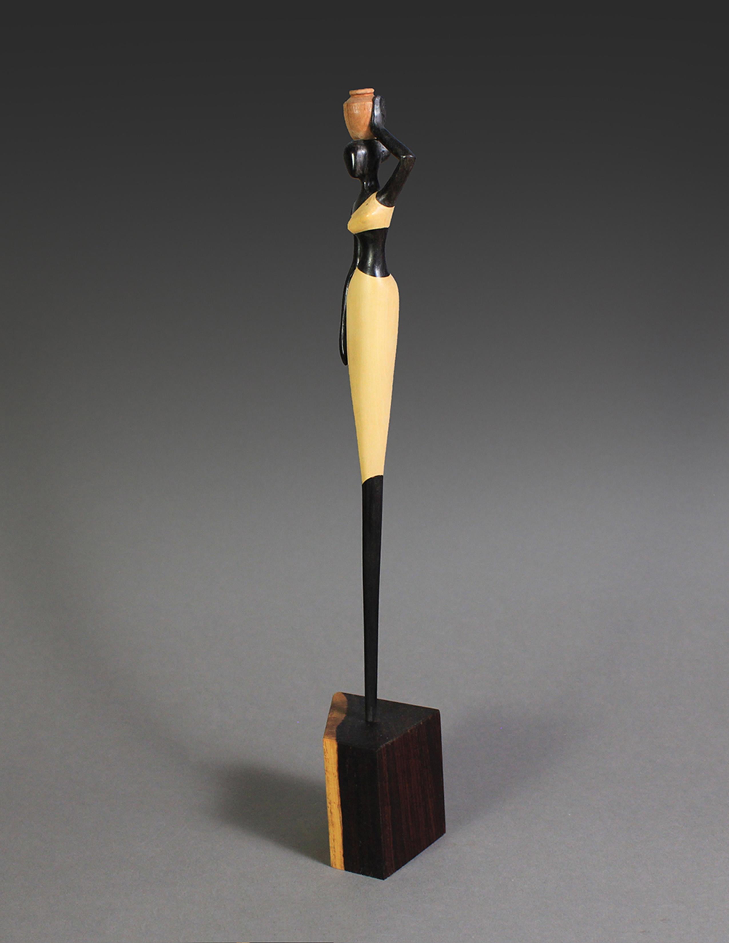 African Beauty I, Ebony, Boxwood, Cocobolo Wood sculpture by Nairi Safaryan For Sale 2