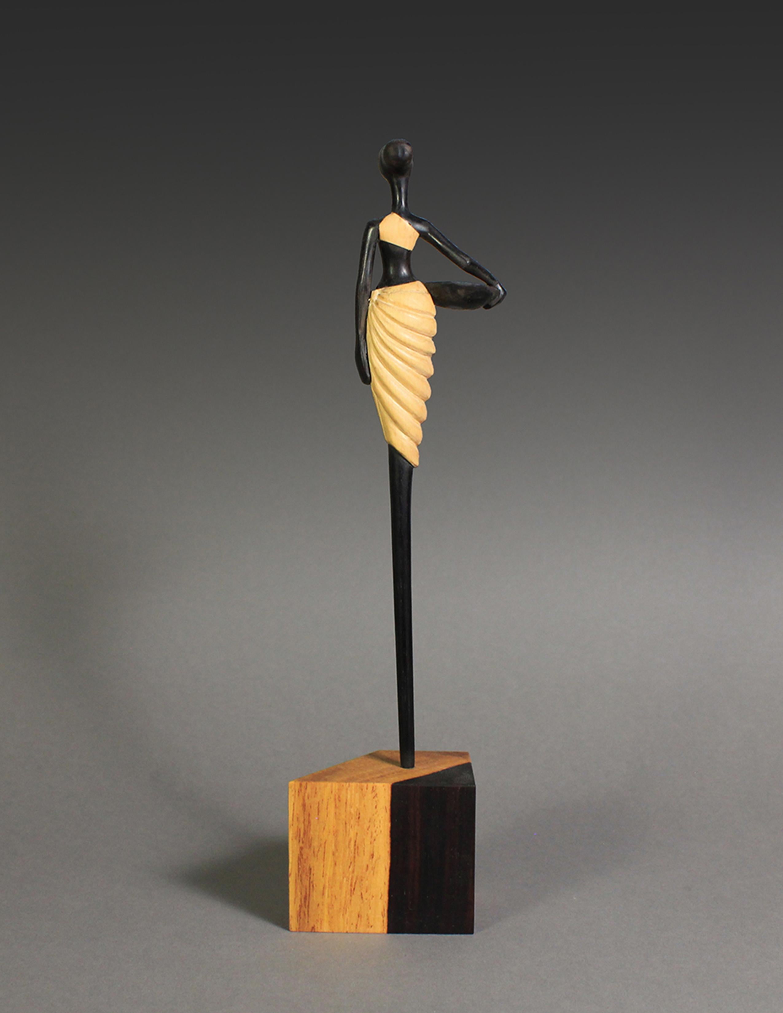 African Beauty II, Ebony, Boxwood, Cocobolo Wood sculpture by Nairi Safaryan In New Condition For Sale In Santa Clarita, CA