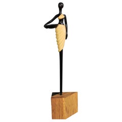 African Beauty II, Ebony, Boxwood, Cocobolo Wood sculpture by Nairi Safaryan